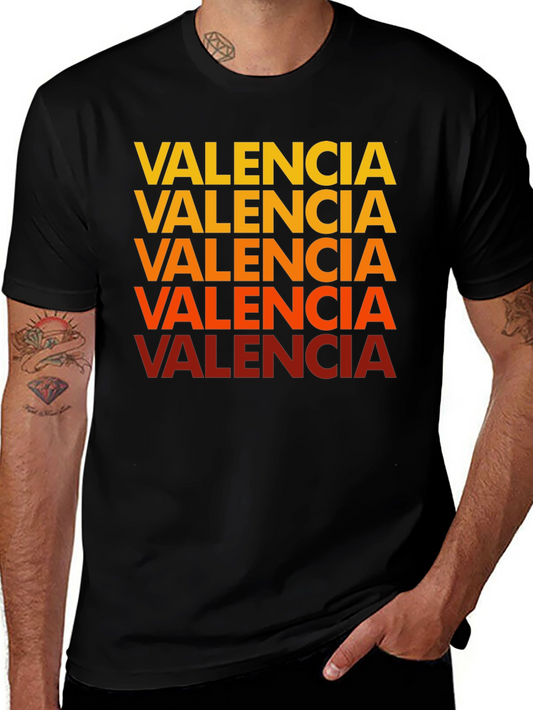 Valencia Text Graphic Tee - Casual Cotton Shirt