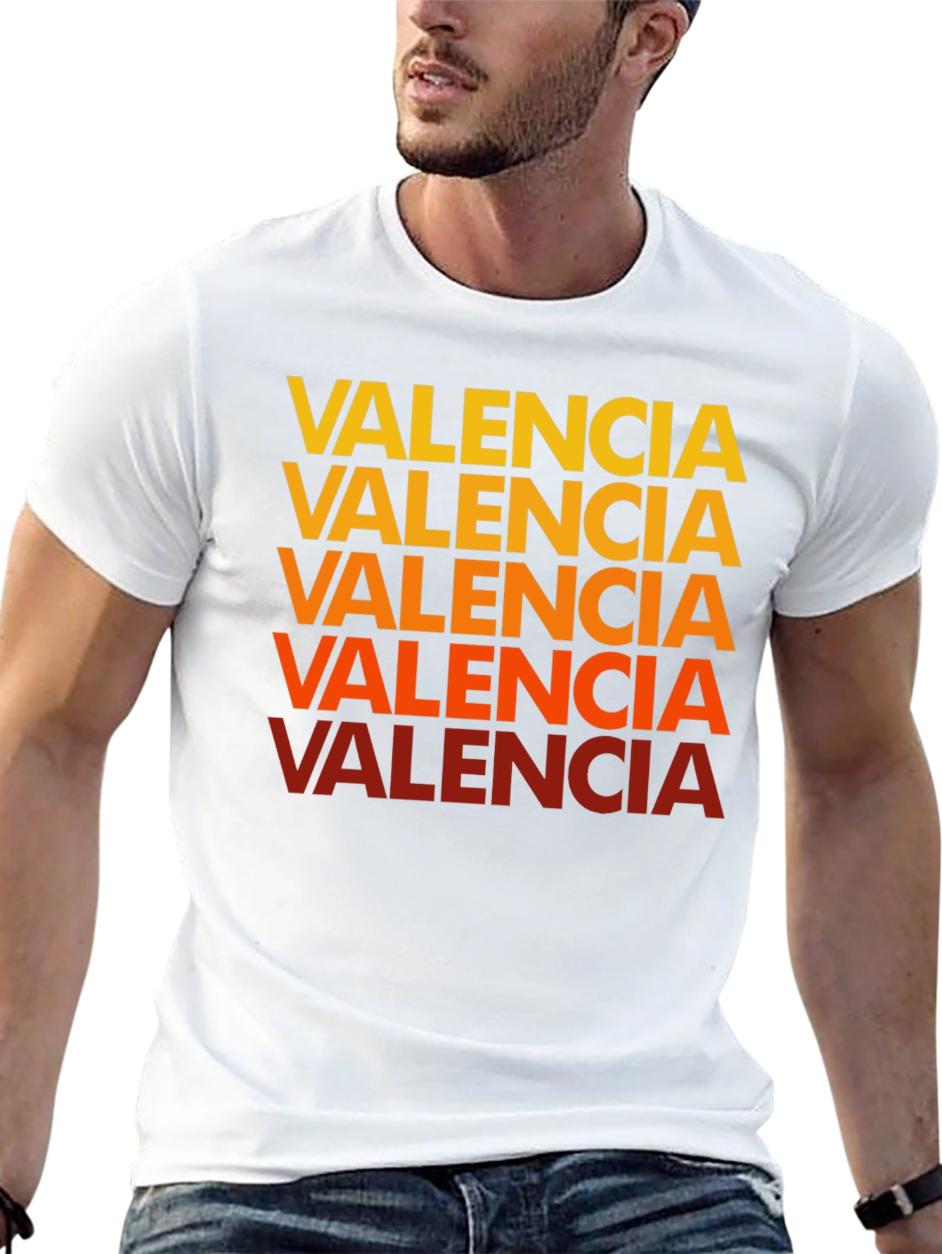 Valencia Text Graphic Tee - Casual Cotton Shirt