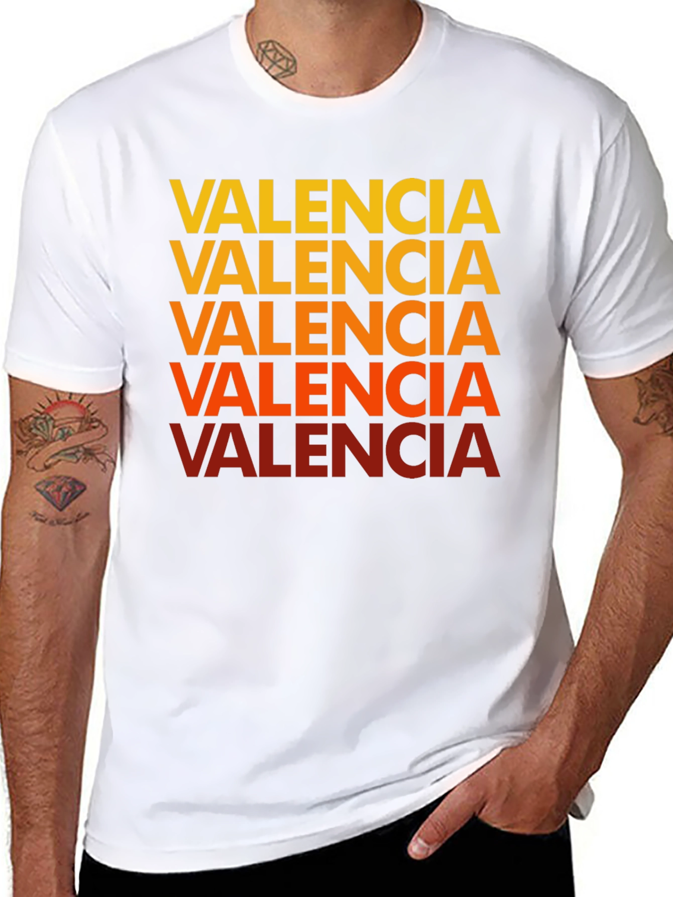 Valencia Text Graphic Tee - Casual Cotton Shirt