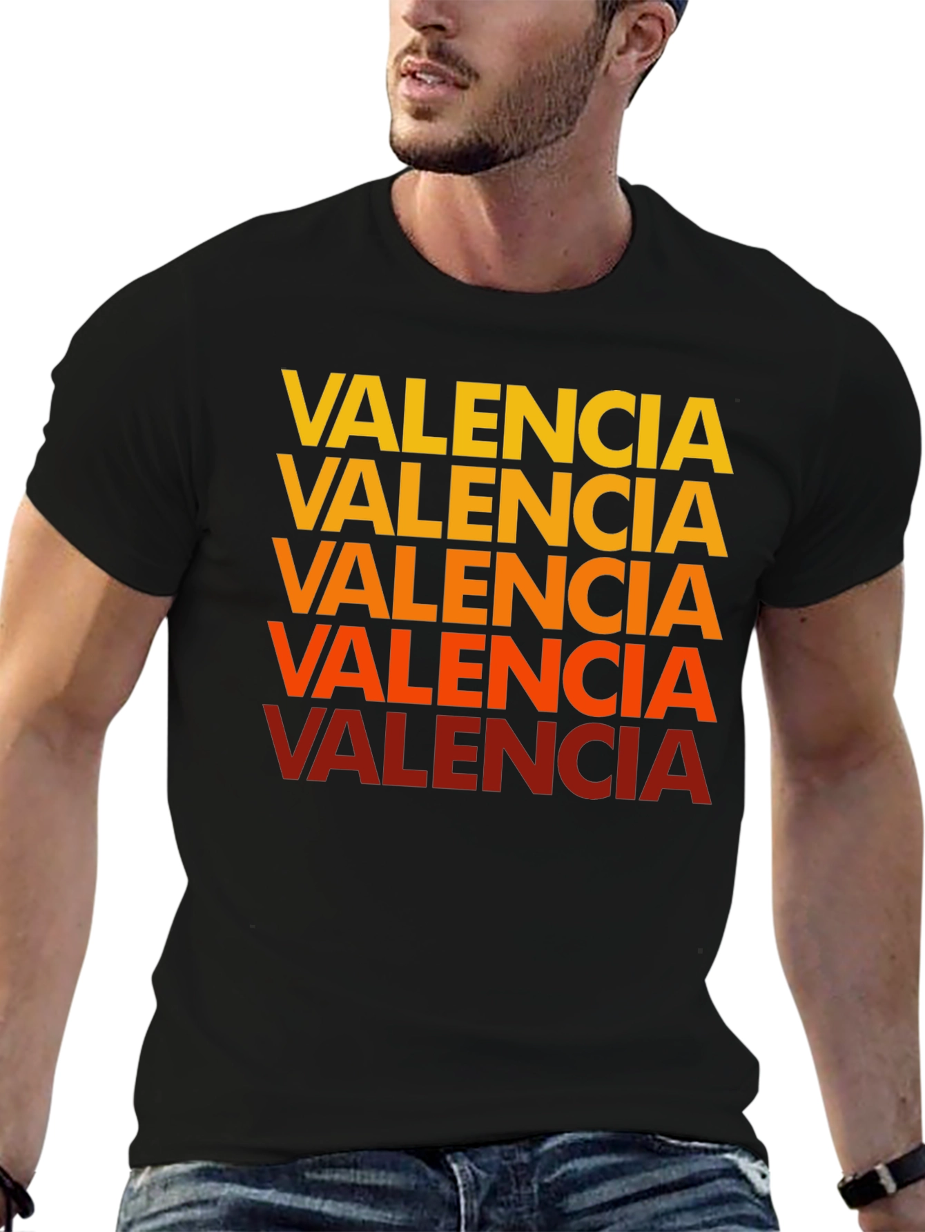 Valencia Text Graphic Tee - Casual Cotton Shirt