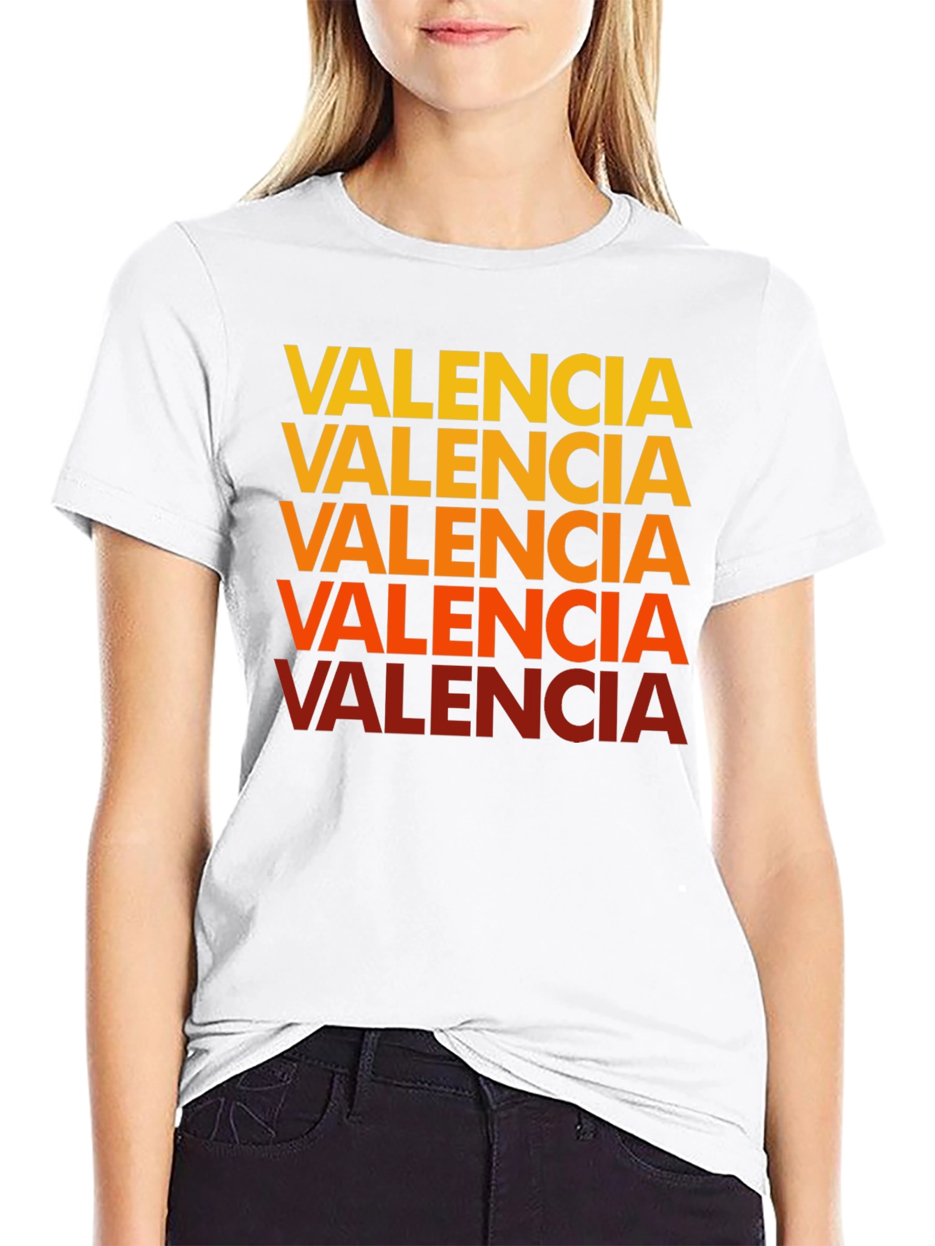 Valencia Text Graphic Tee - Casual Cotton Shirt