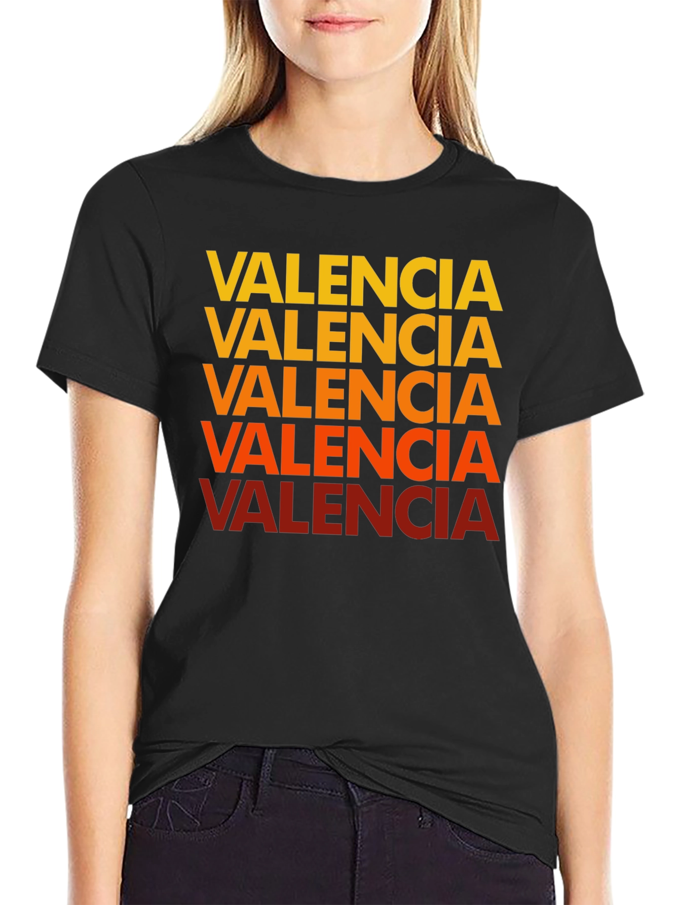 Valencia Text Graphic Tee - Casual Cotton Shirt
