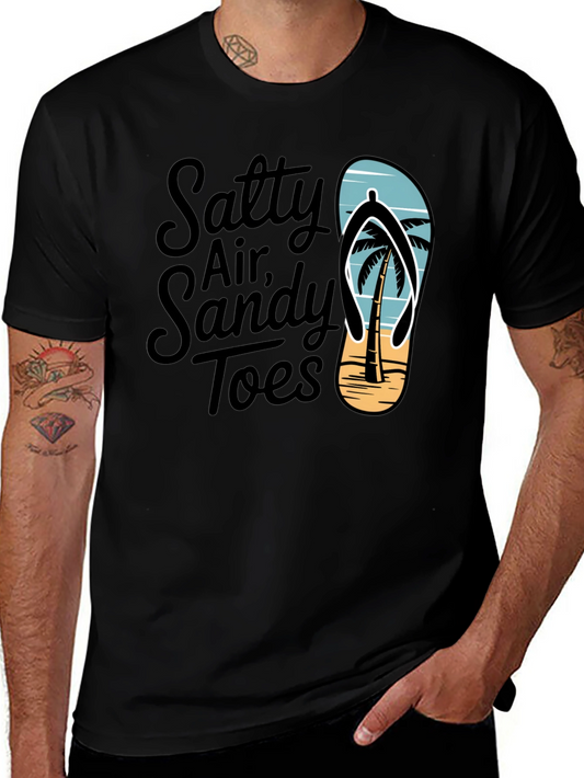 Salty Air Sandy Toes Graphic Tee - Beach Vibes Shirt