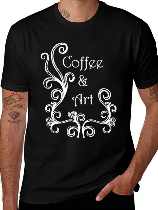 Coffee & Art Black Graphic Tee - Mens Crew Neck