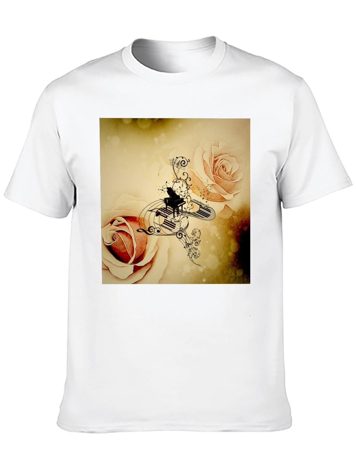 Musical Roses Black T-Shirt