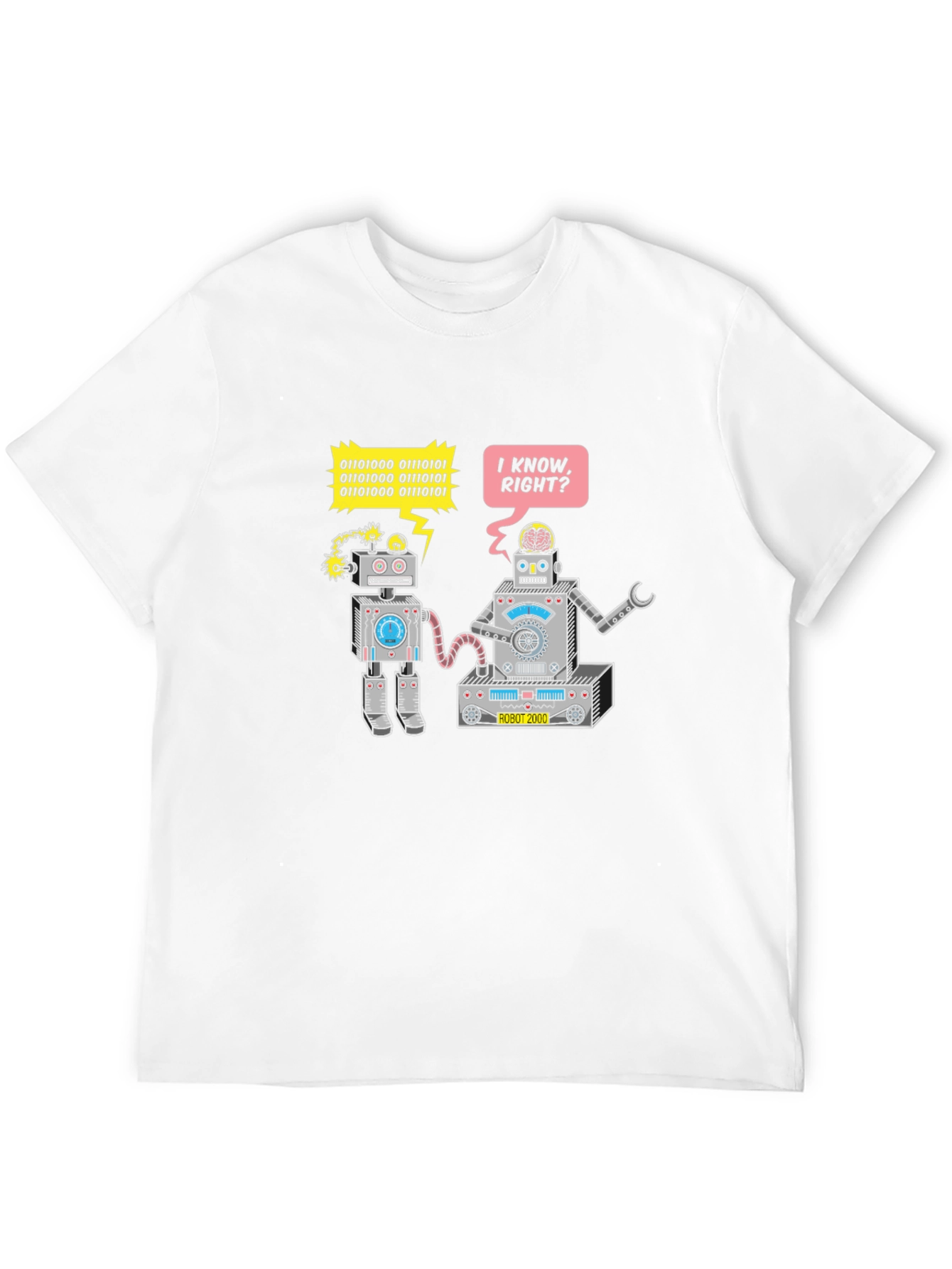 Robots Chatting T-Shirt - Binary Code Funny Tee