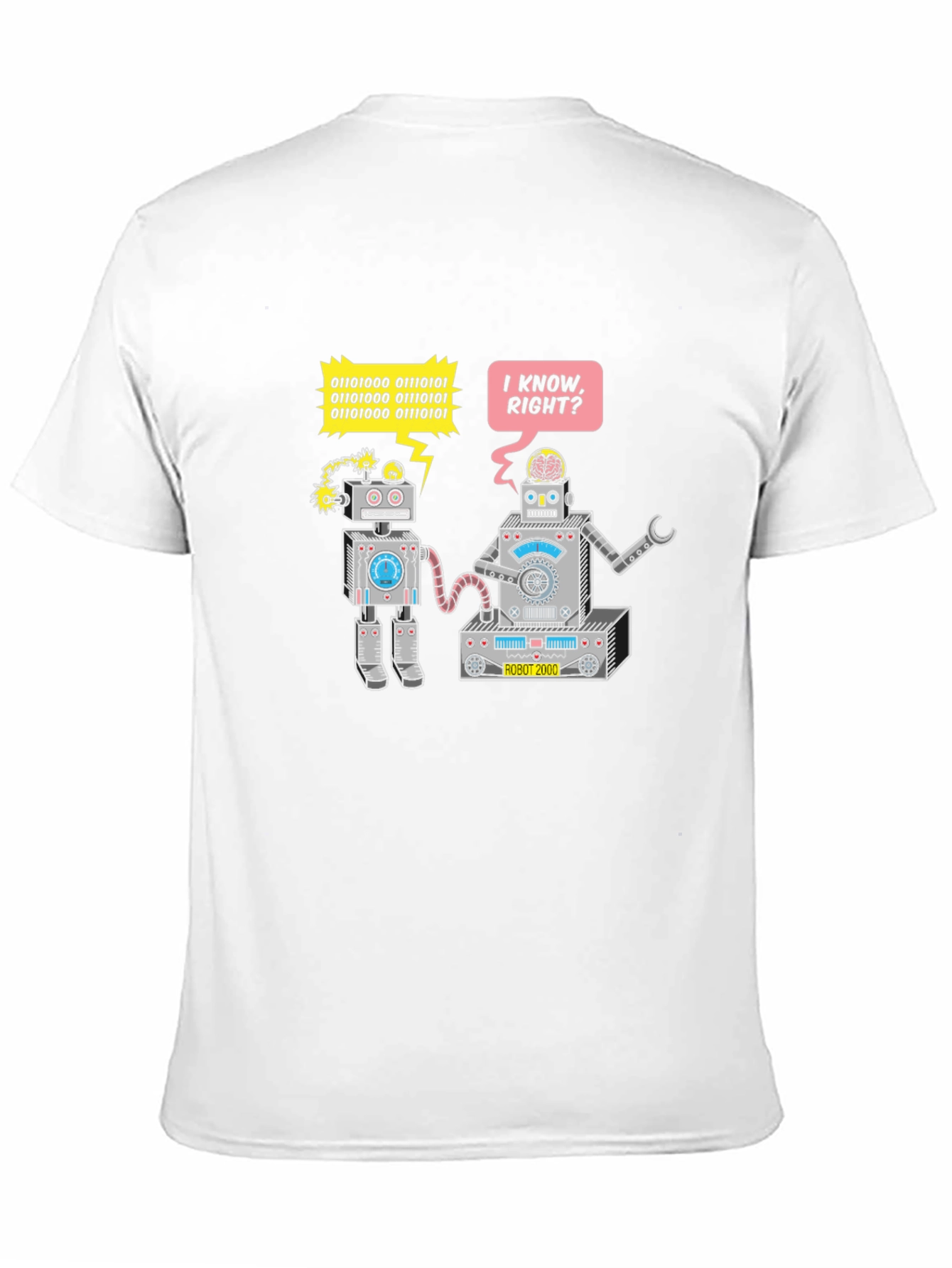 Robots Chatting T-Shirt - Binary Code Funny Tee