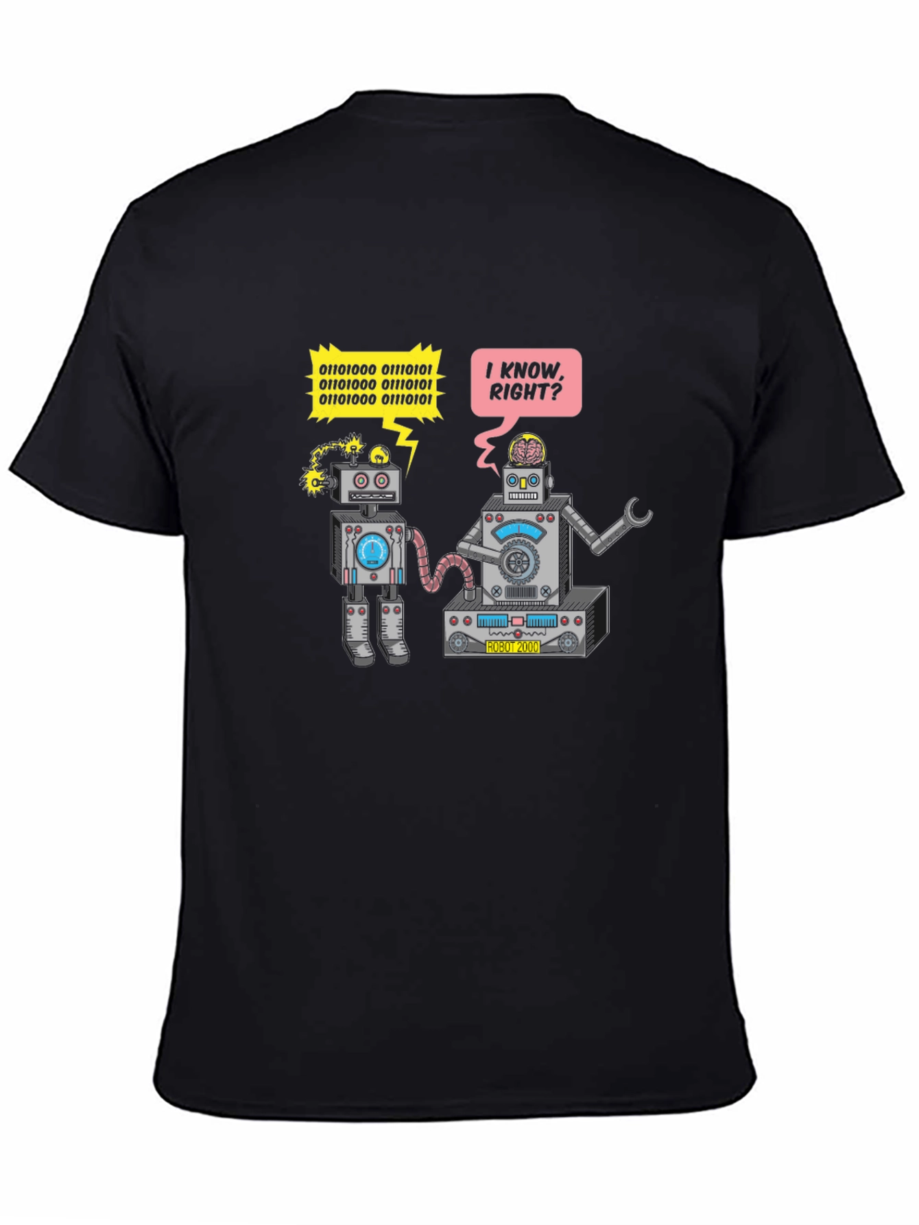 Robots Chatting T-Shirt - Binary Code Funny Tee