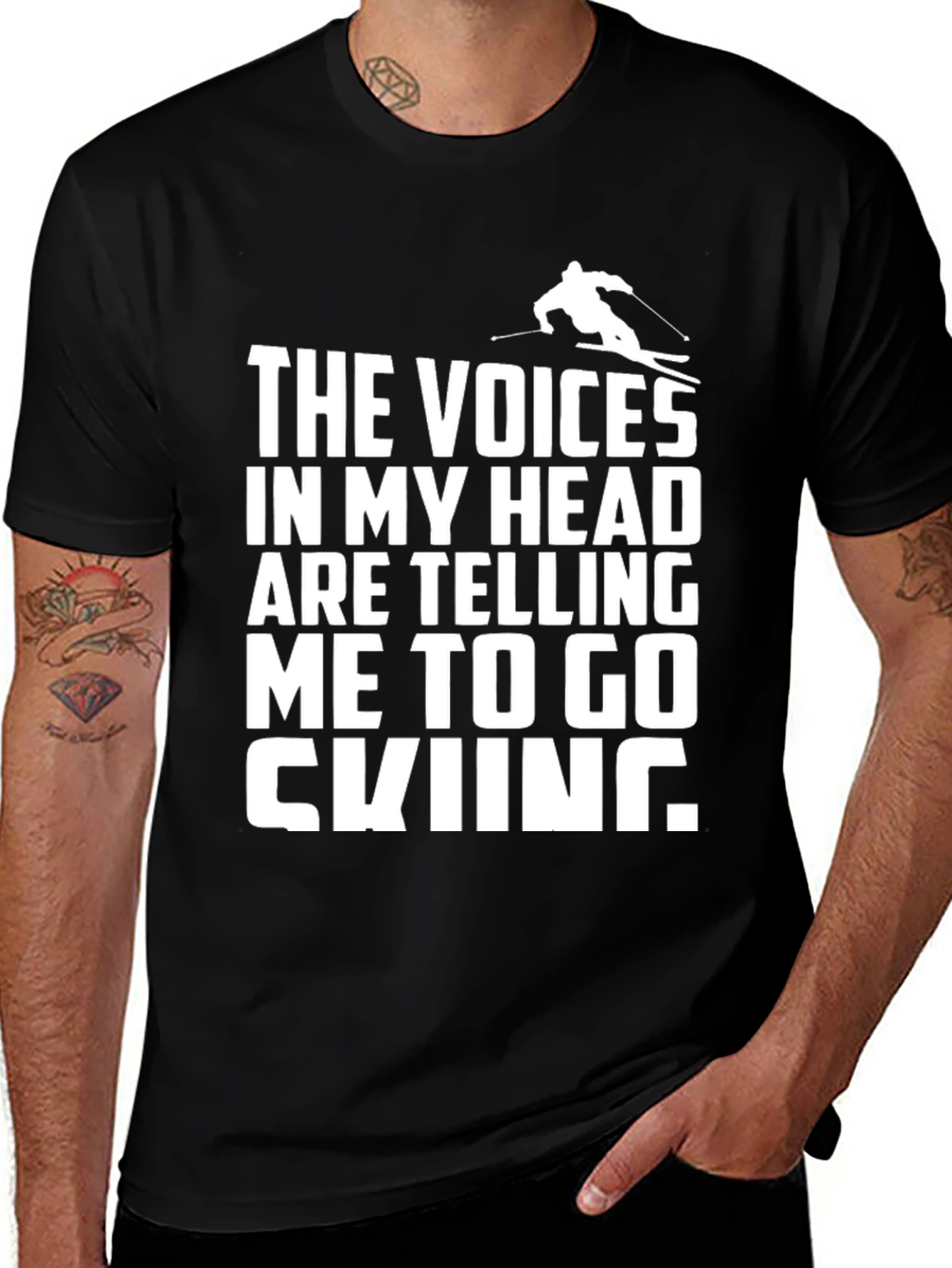 Voices in My Head Skiing T-Shirt