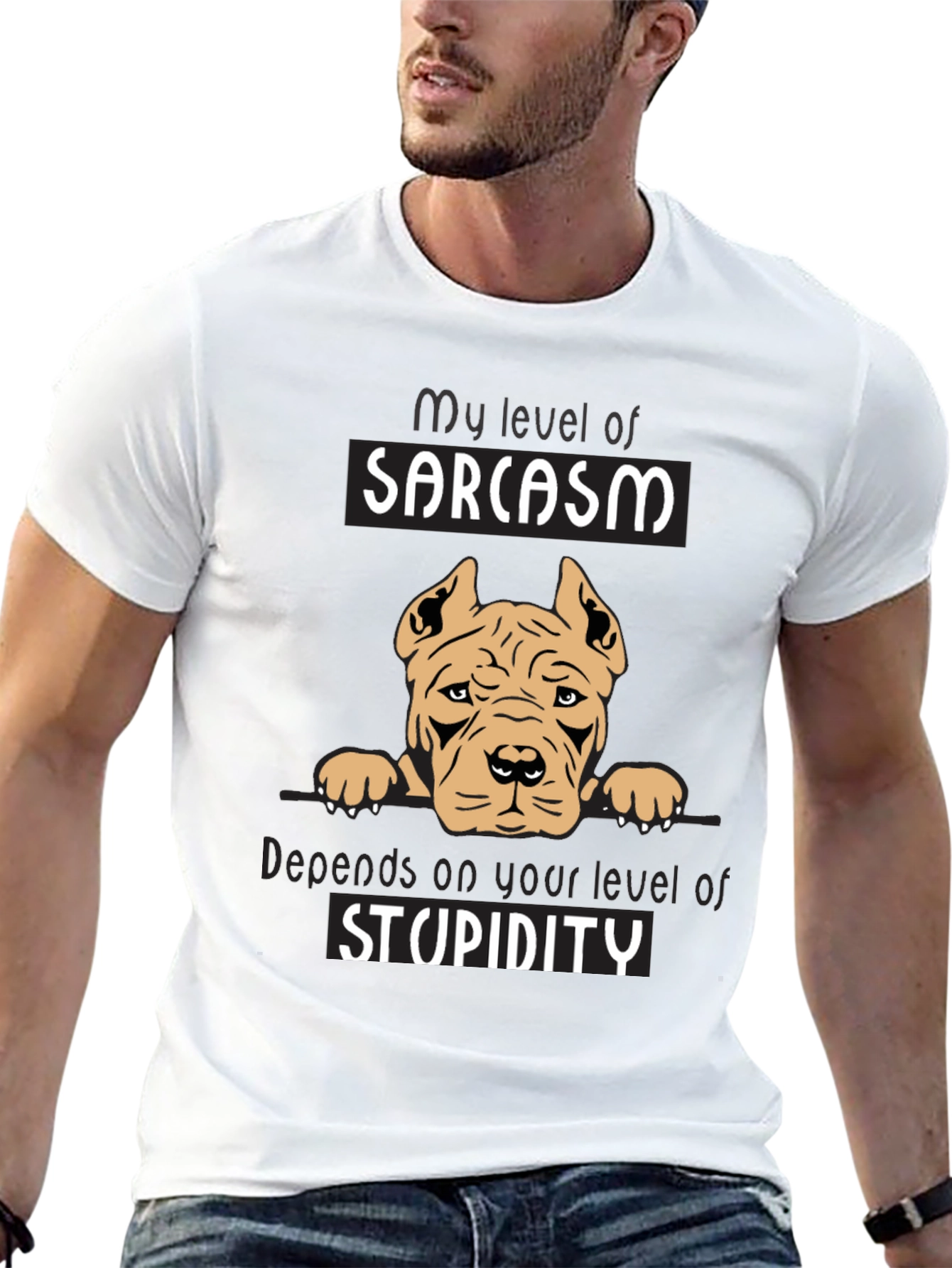 Sarcastic Dog Graphic Tee - Mens Black T-Shirt