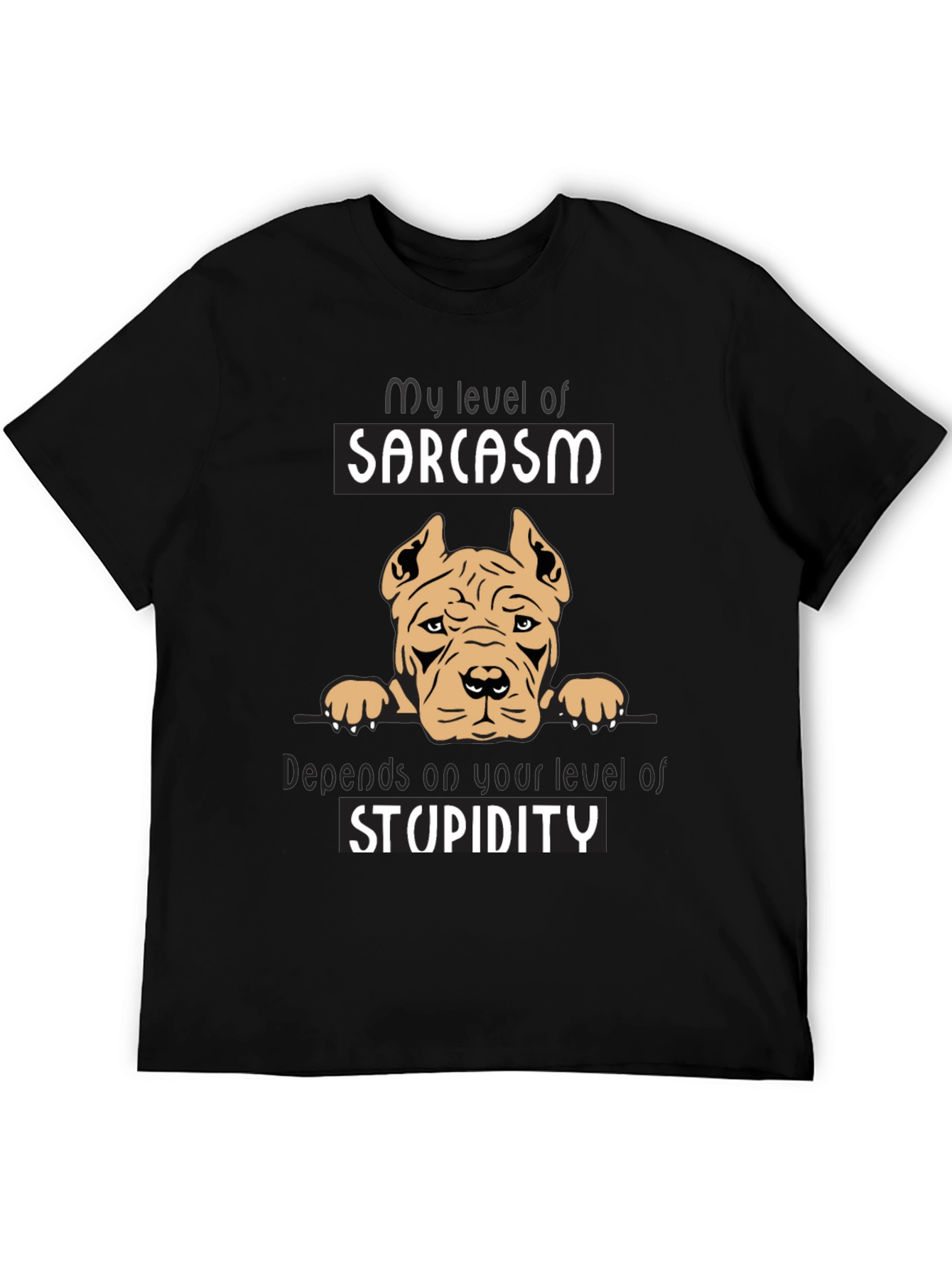 Sarcastic Dog Graphic Tee - Mens Black T-Shirt
