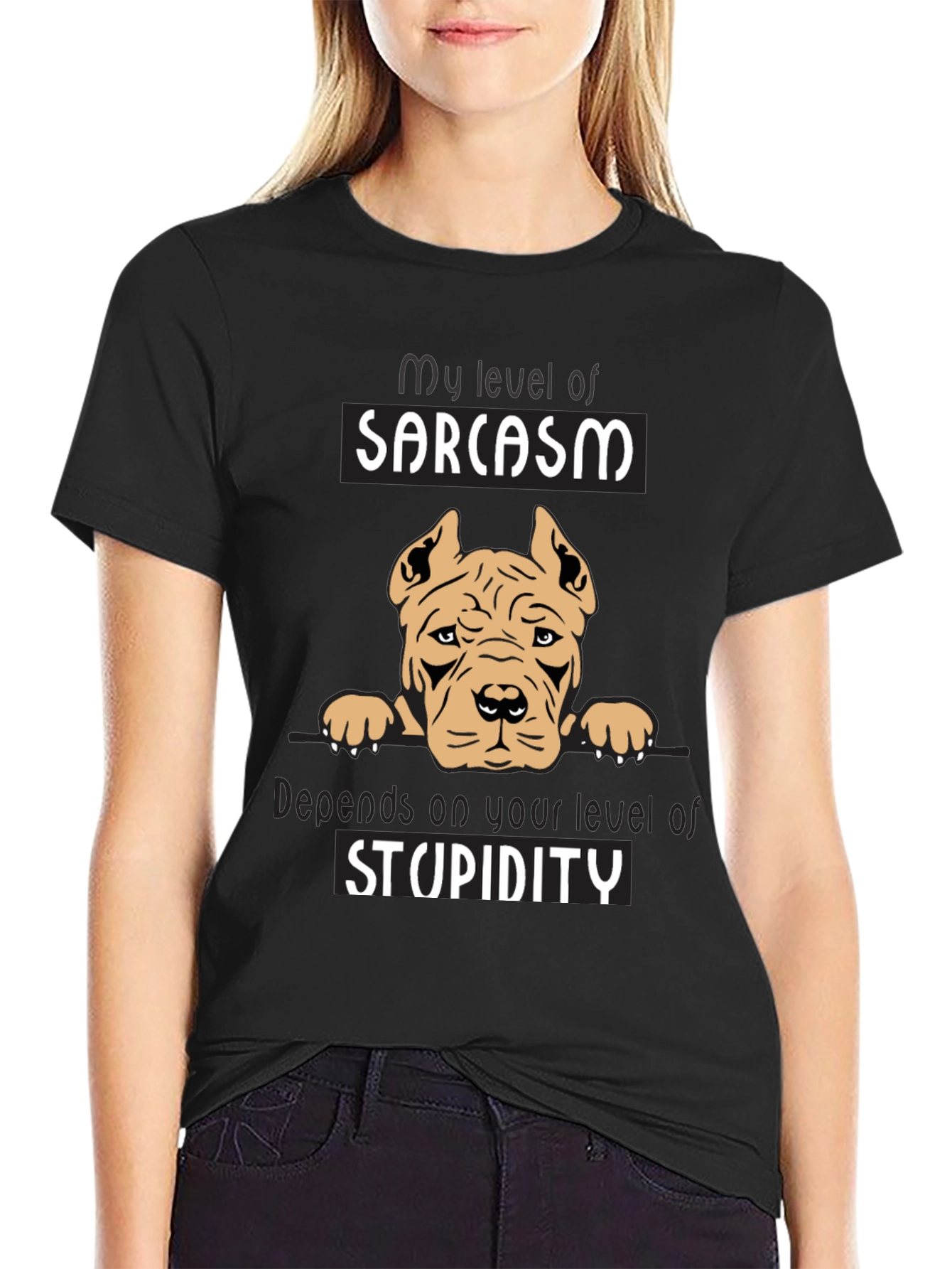 Sarcastic Dog Graphic Tee - Mens Black T-Shirt