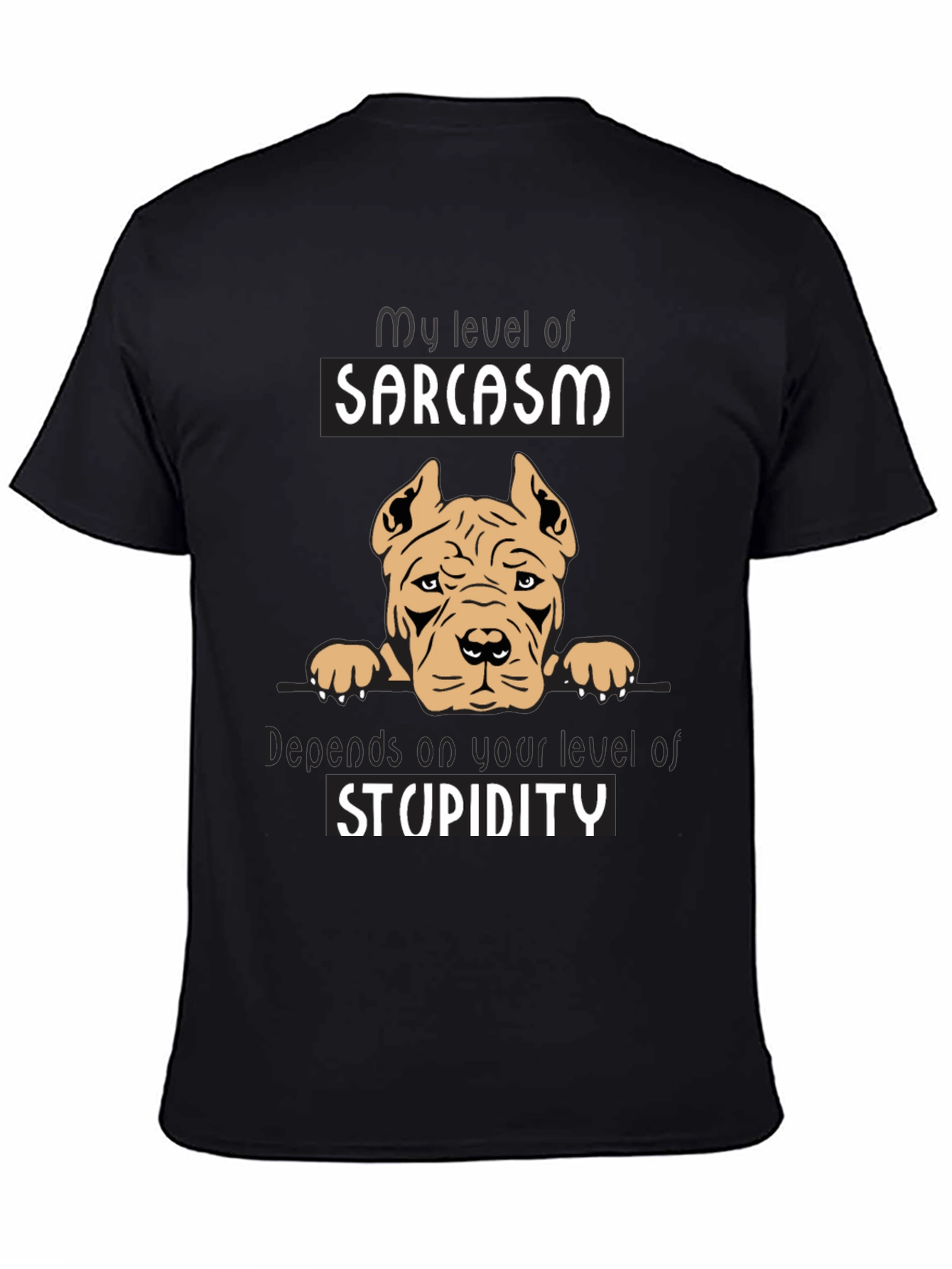 Sarcastic Dog Graphic Tee - Mens Black T-Shirt