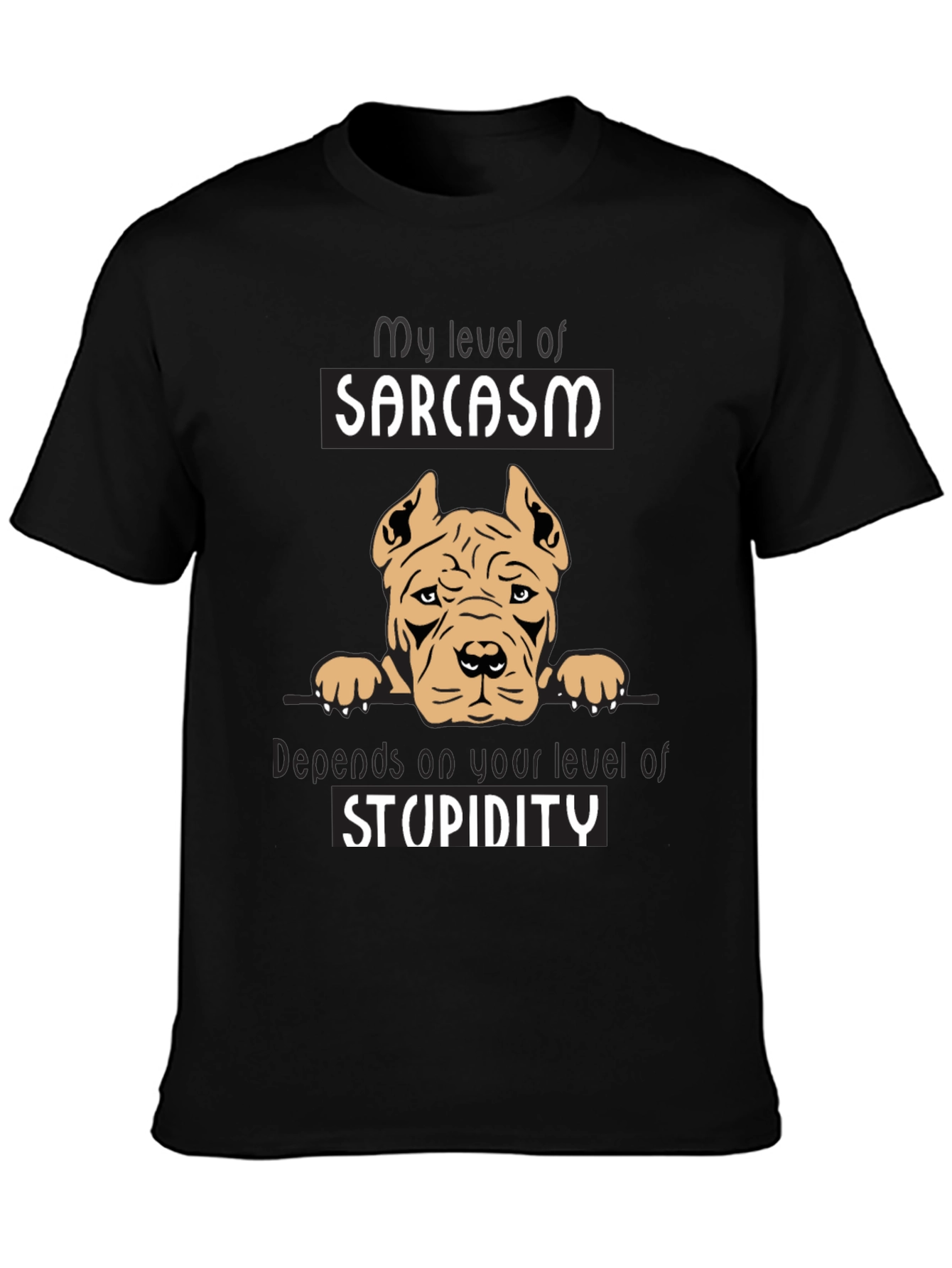 Sarcastic Dog Graphic Tee - Mens Black T-Shirt