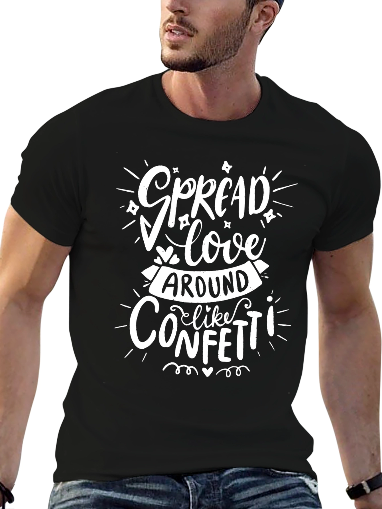 Spread Love Black Graphic Tee Shirt