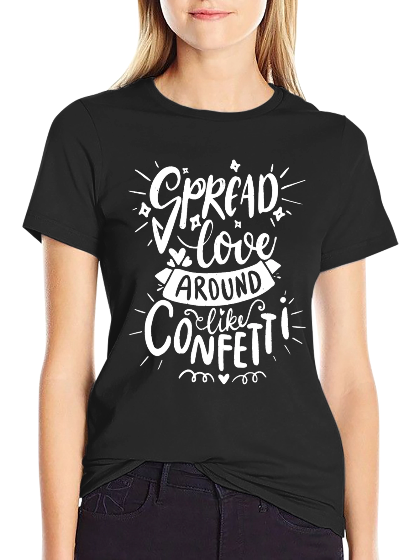 Spread Love Black Graphic Tee Shirt