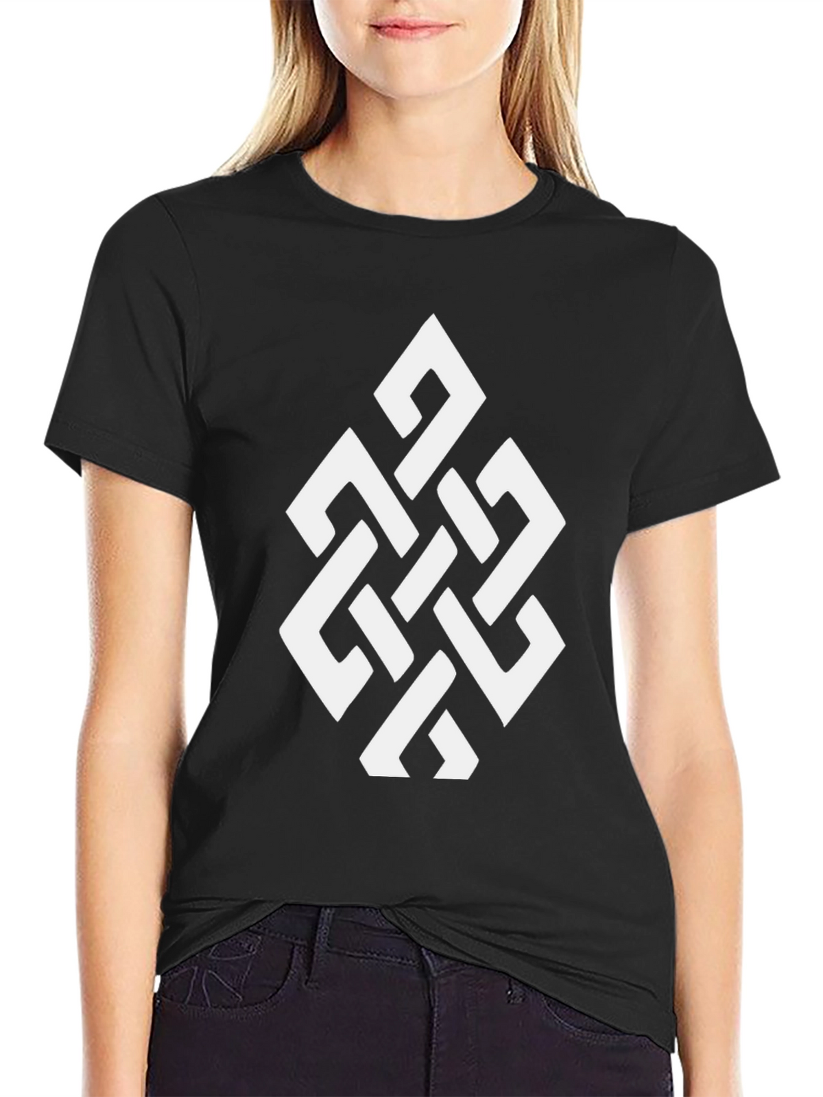 Geometric Knot Black T-Shirt
