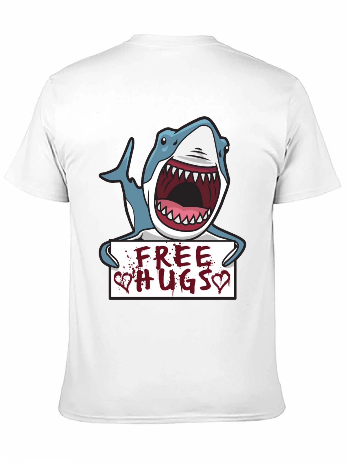 Free Hugs Shark Graphic Tee - Black