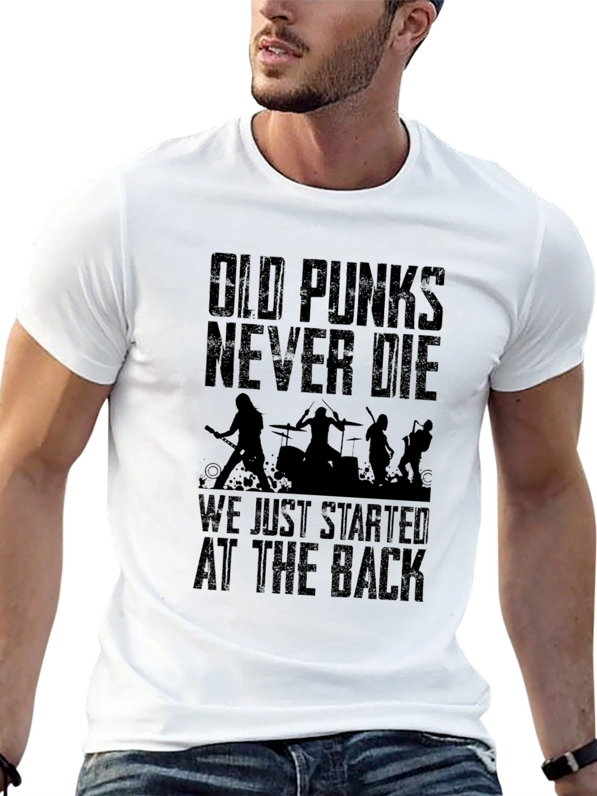 Old Punks Never Die Black T-Shirt