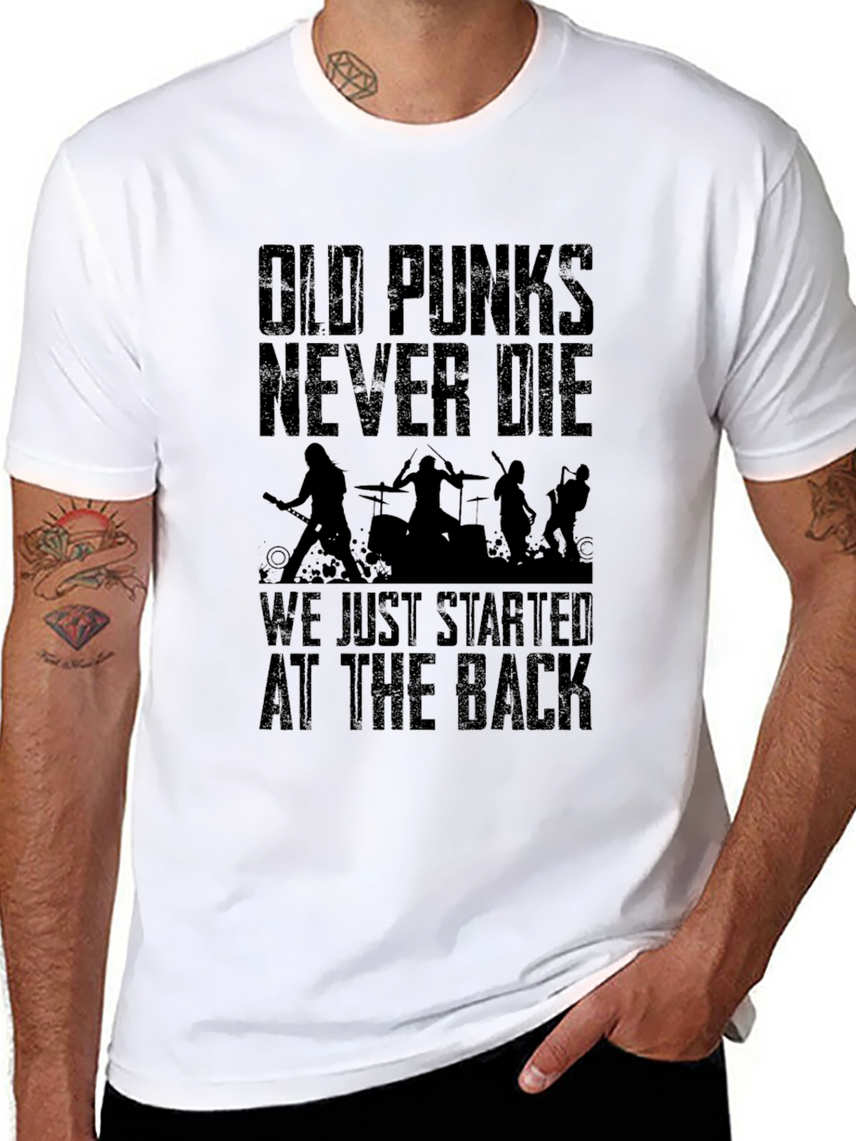 Old Punks Never Die Black T-Shirt