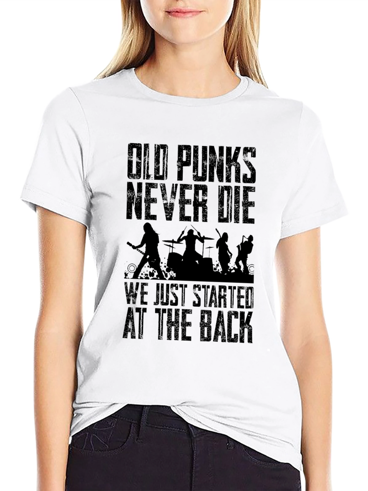 Old Punks Never Die Black T-Shirt