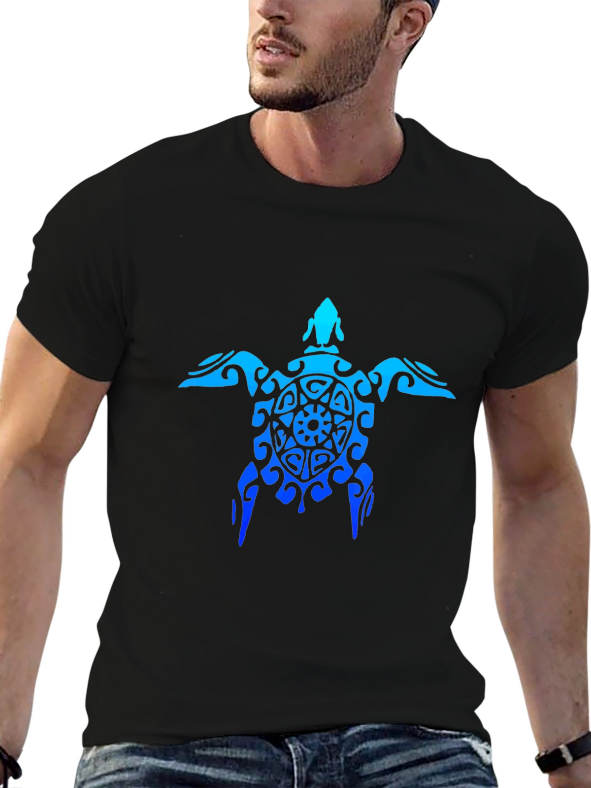 Turtle Graphic Black T-Shirt