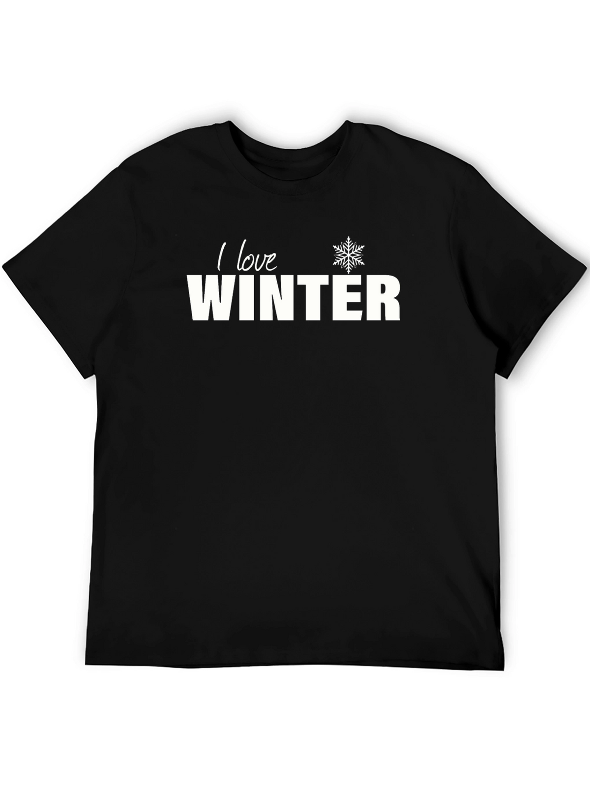 I Love Winter Graphic Tee - Unisex Black T-Shirt