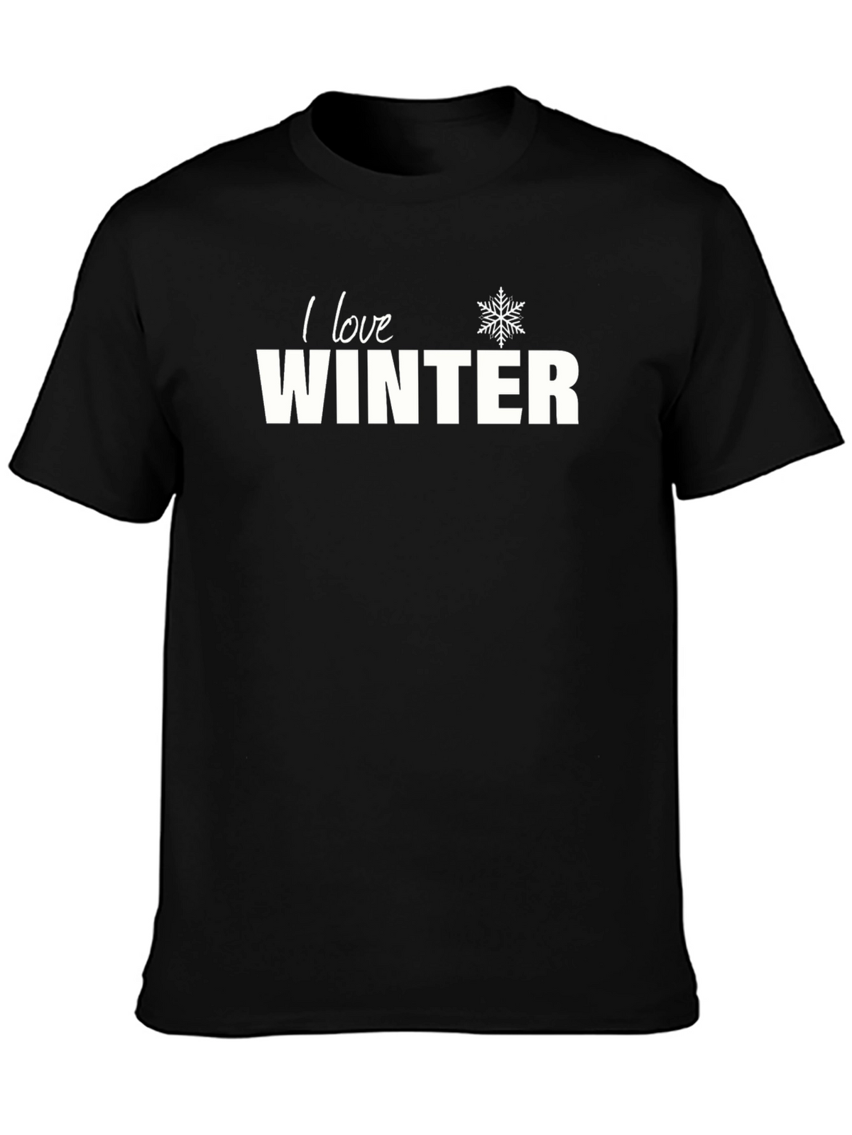 I Love Winter Graphic Tee - Unisex Black T-Shirt