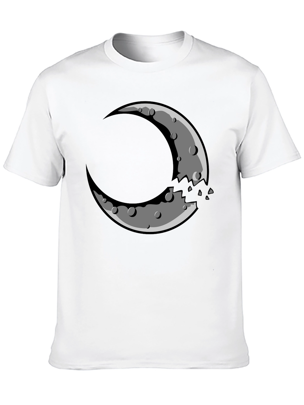 Crescent Moon Graphic Tee - Black Cotton Blend Shirt