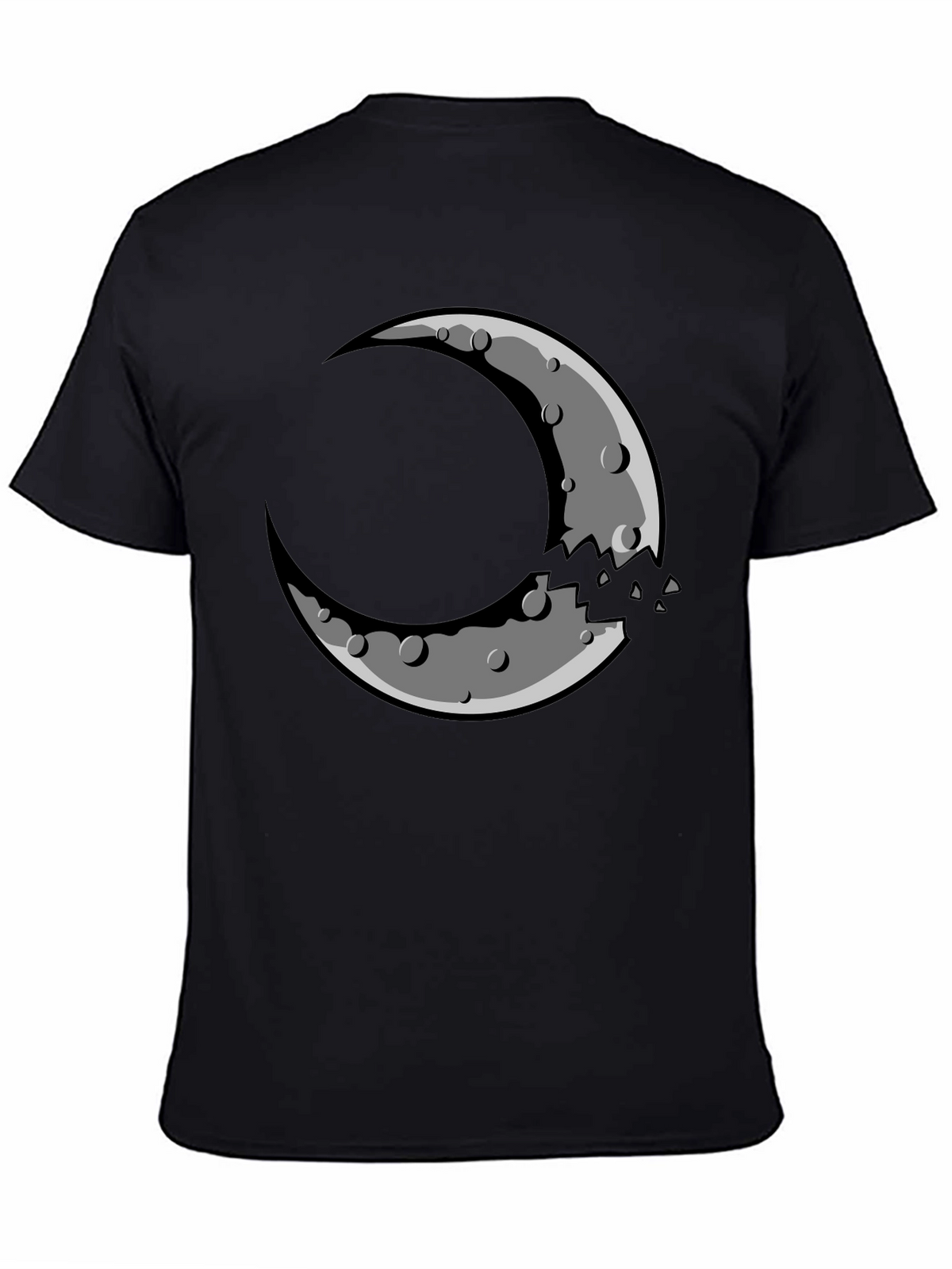 Crescent Moon Graphic Tee - Black Cotton Blend Shirt