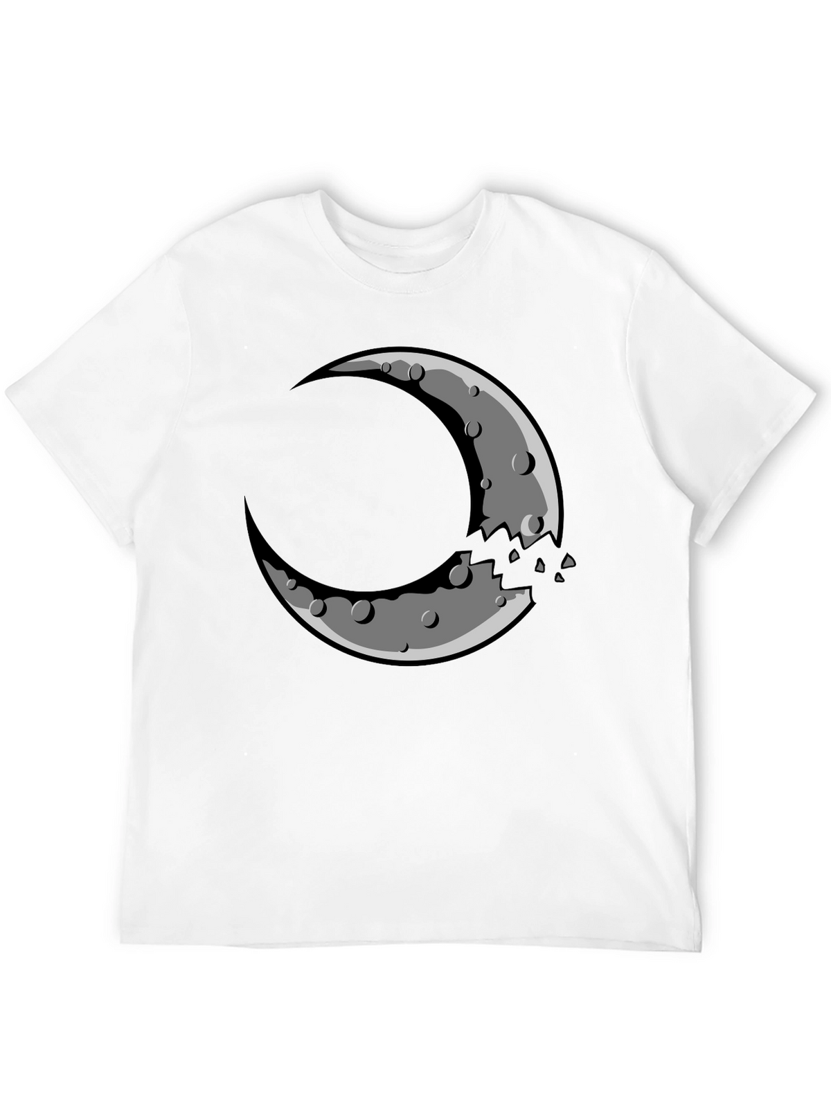 Crescent Moon Graphic Tee - Black Cotton Blend Shirt