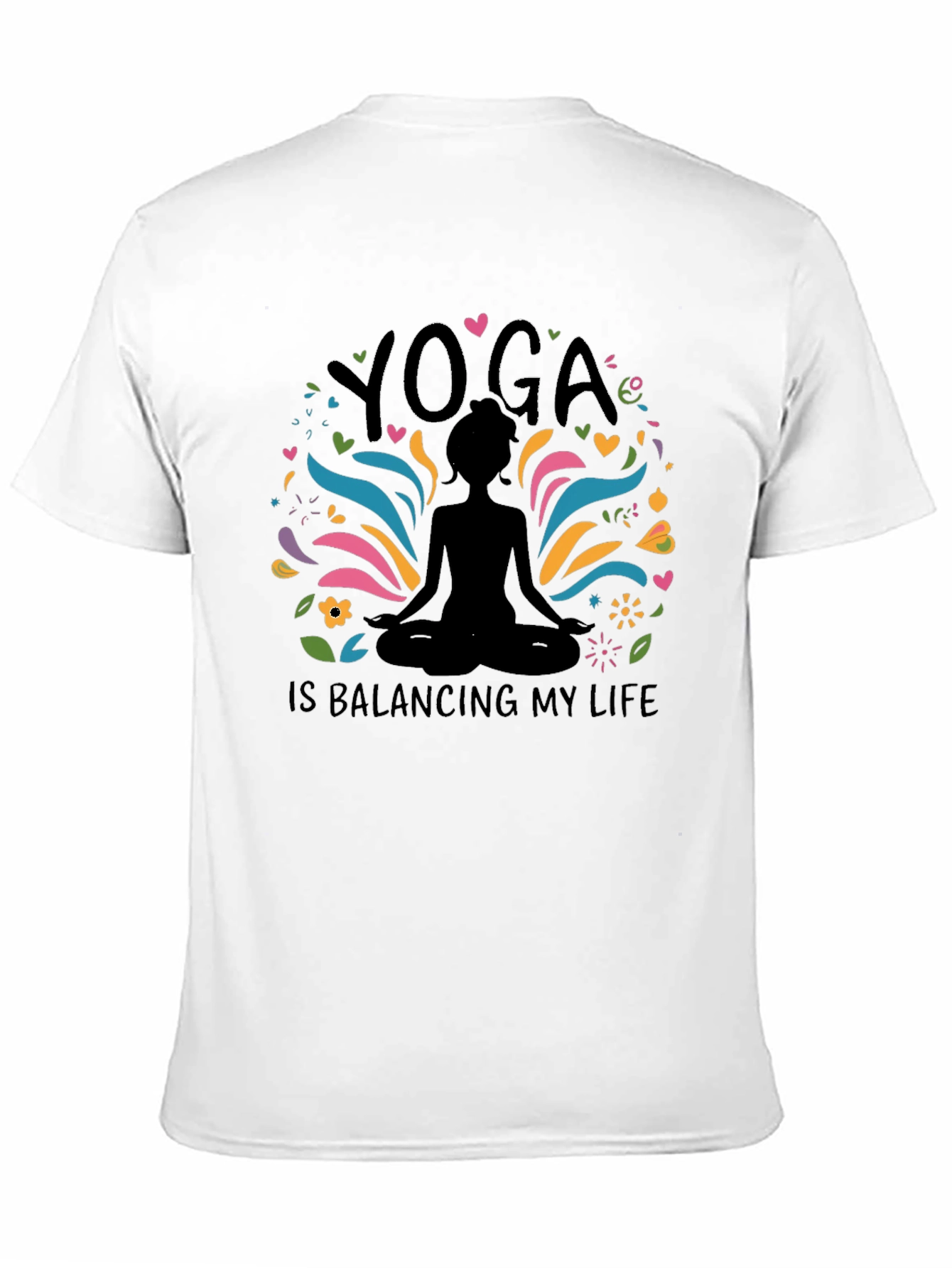 Yoga Balancing Life Black T-Shirt