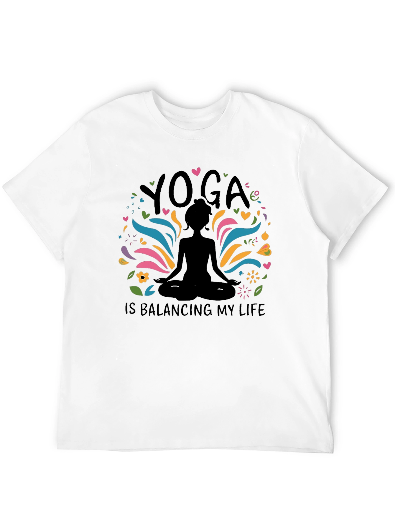 Yoga Balancing Life Black T-Shirt