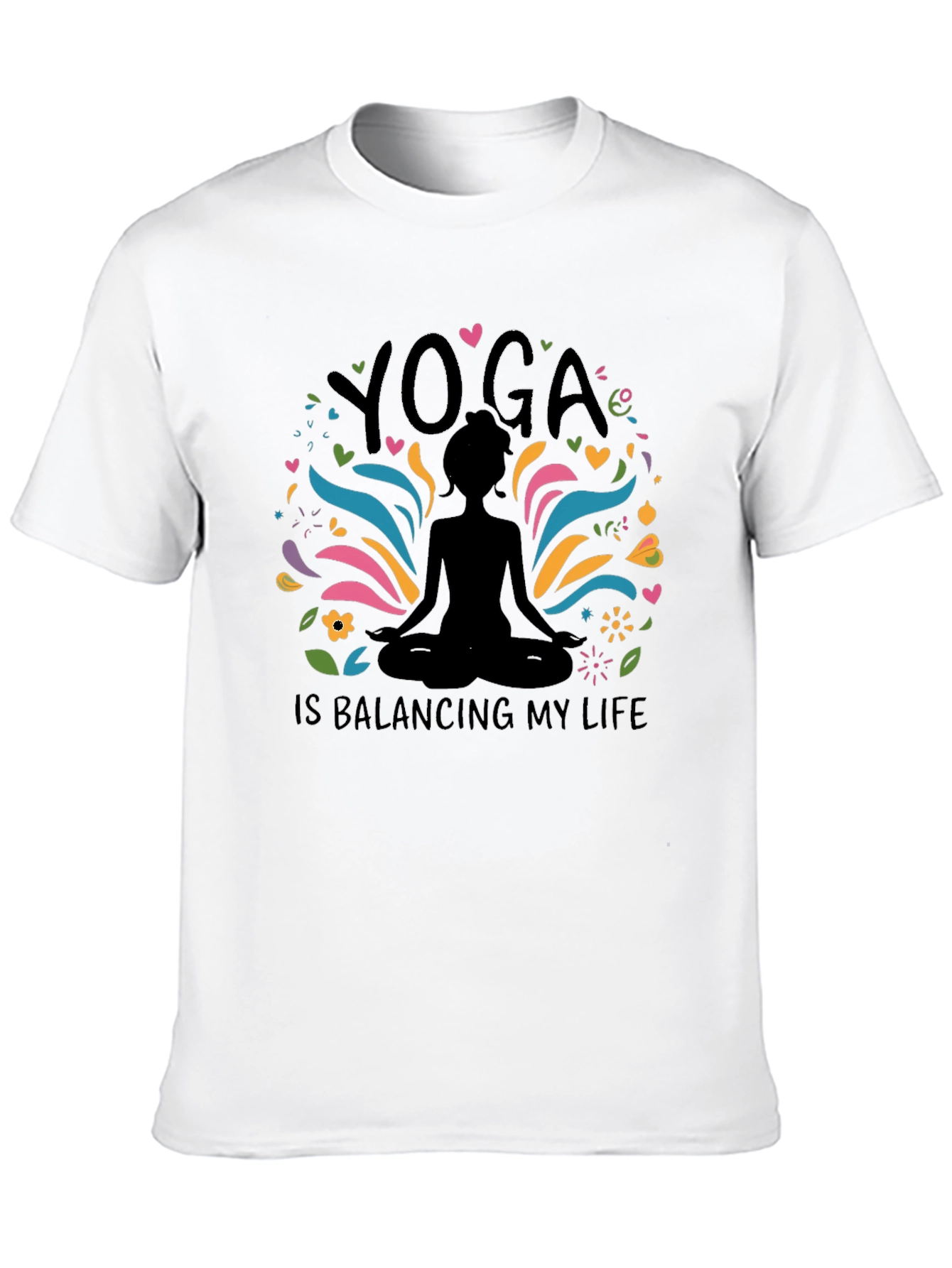 Yoga Balancing Life Black T-Shirt