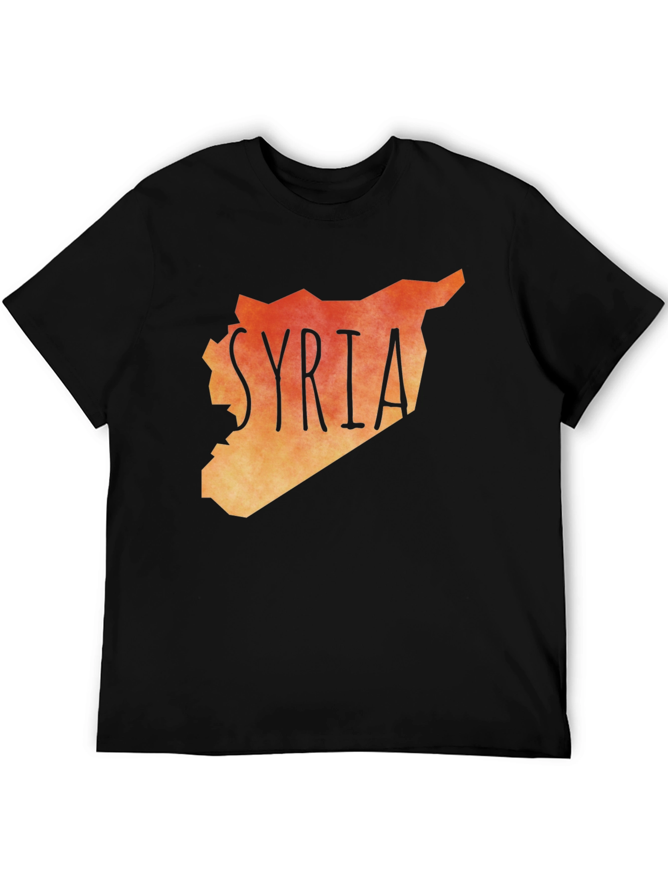 Syria Map Graphic Tee - Black