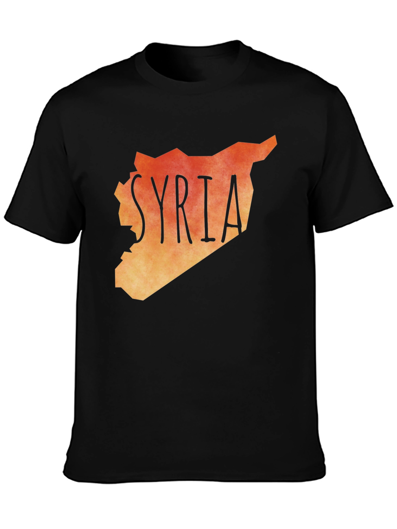 Syria Map Graphic Tee - Black