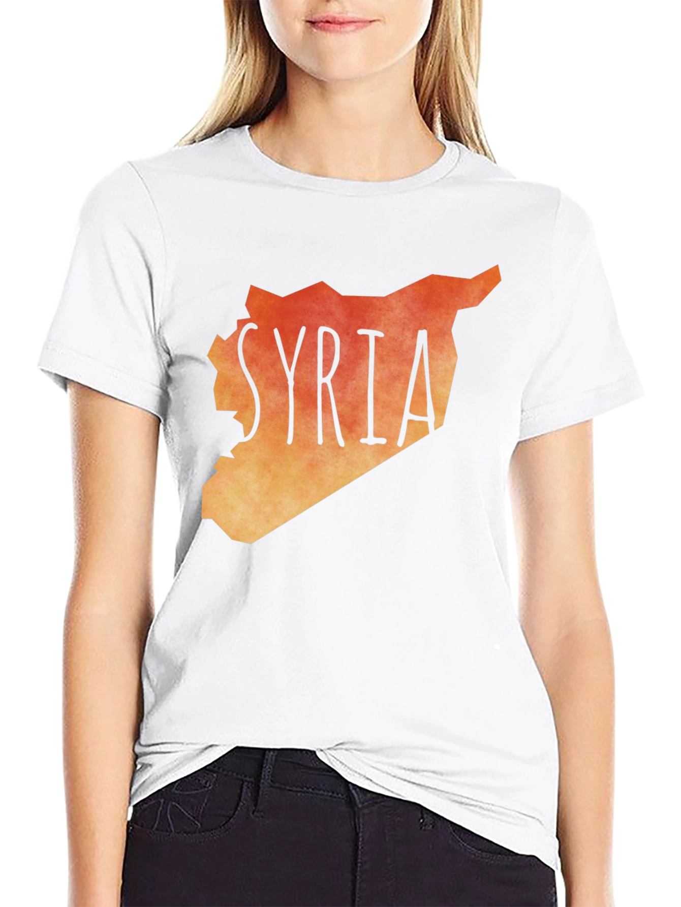Syria Map Graphic Tee - Black