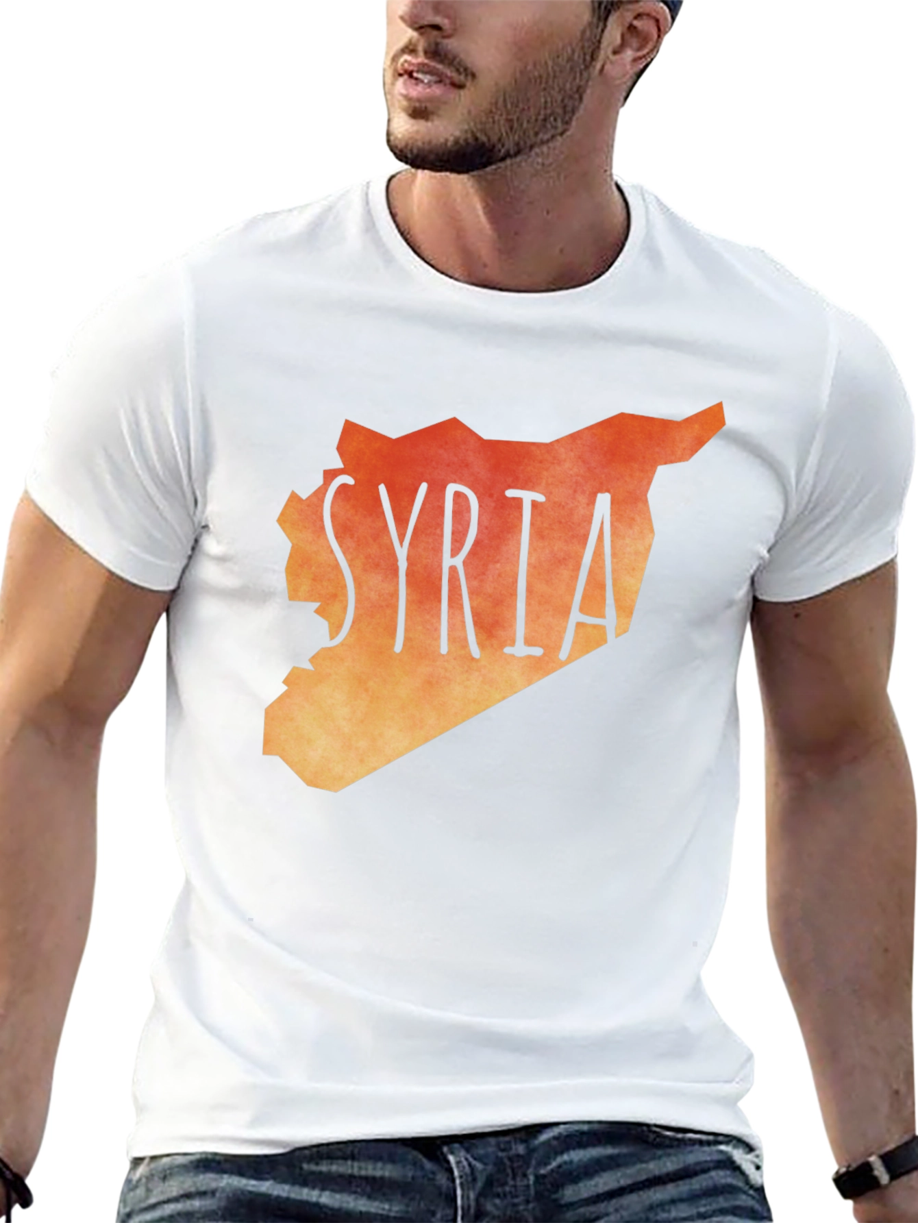 Syria Map Graphic Tee - Black