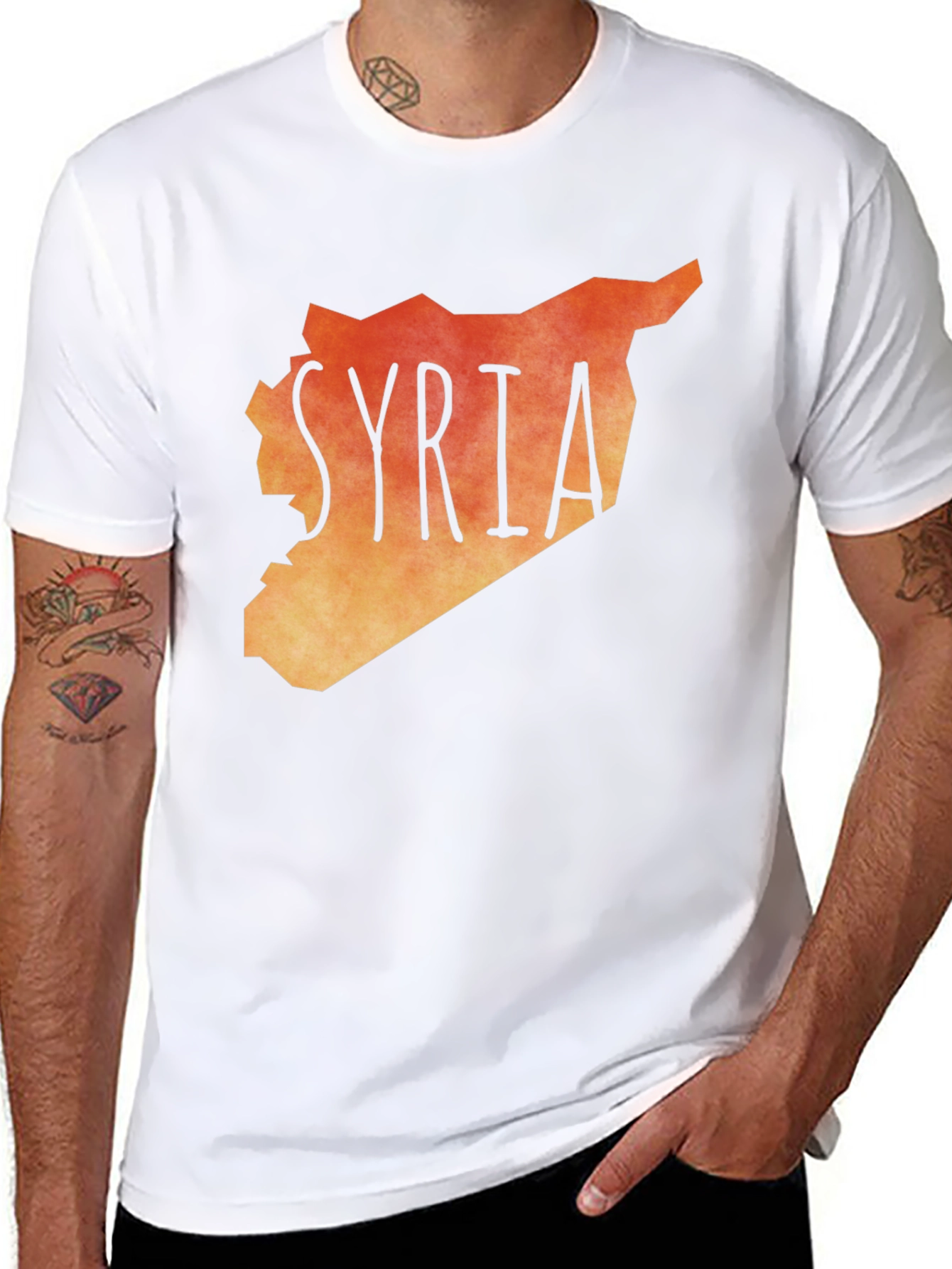 Syria Map Graphic Tee - Black