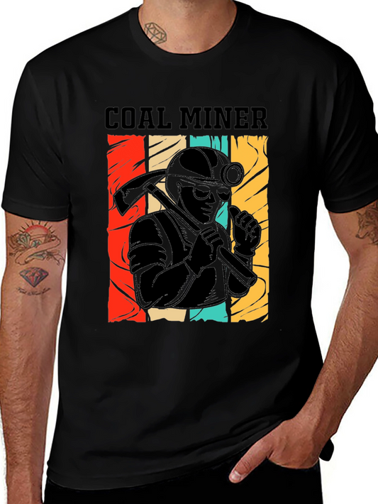 Coal Miner Graphic T-Shirt - Vintage Retro Design