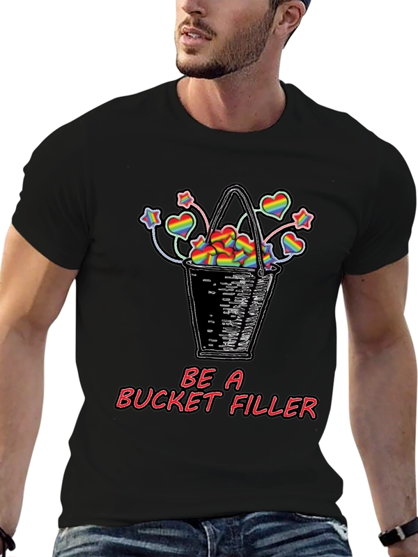 Be a Bucket Filler Rainbow Hearts Graphic Tee