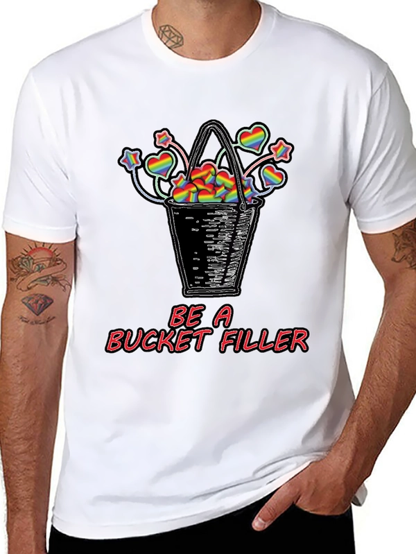 Be a Bucket Filler Rainbow Hearts Graphic Tee