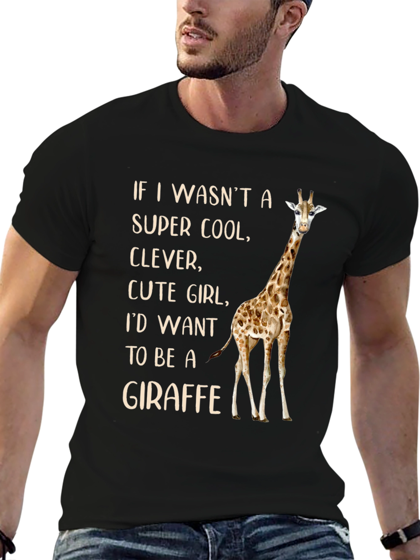 Super Cool Girl Giraffe Graphic Tee