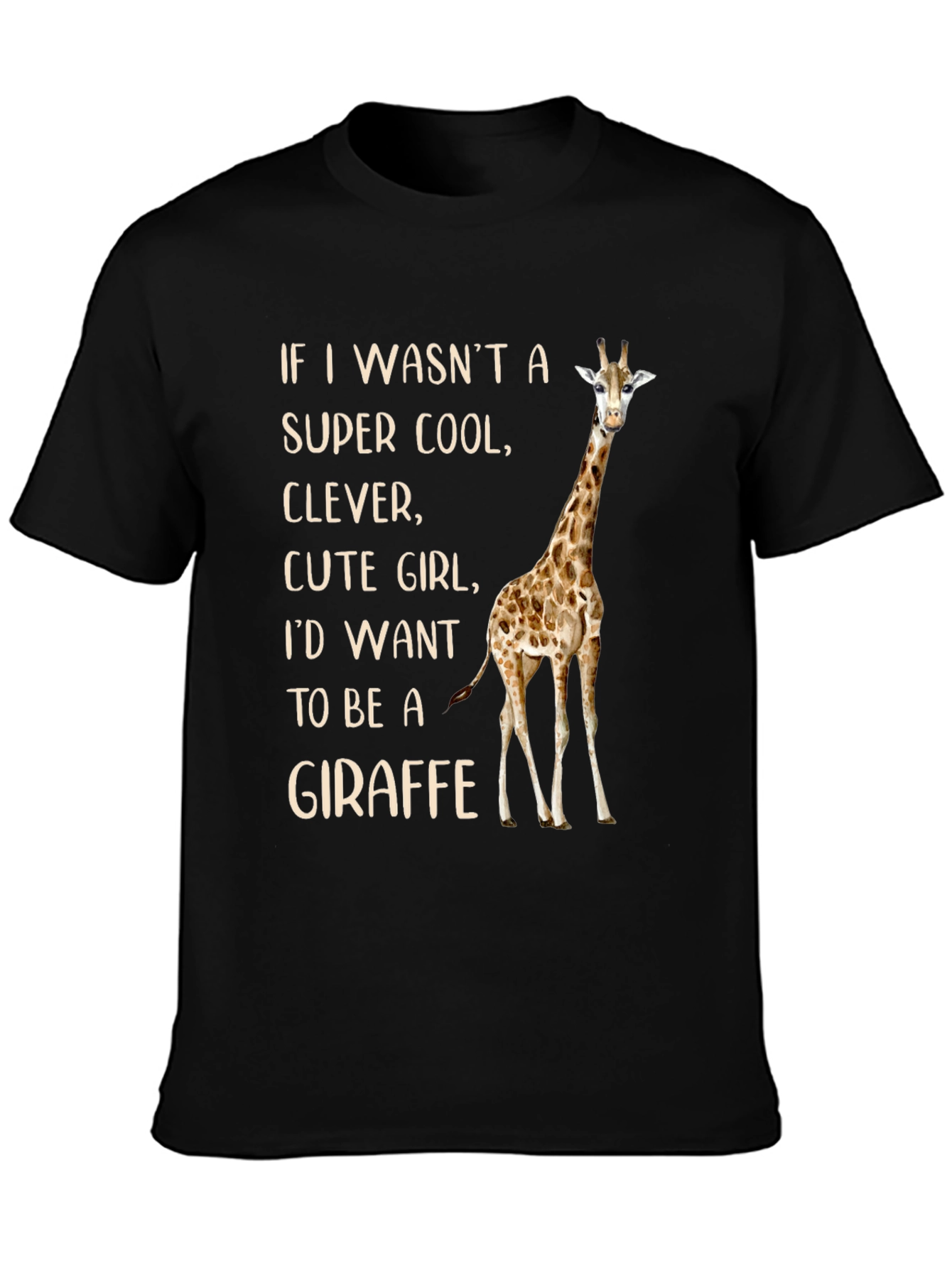Super Cool Girl Giraffe Graphic Tee