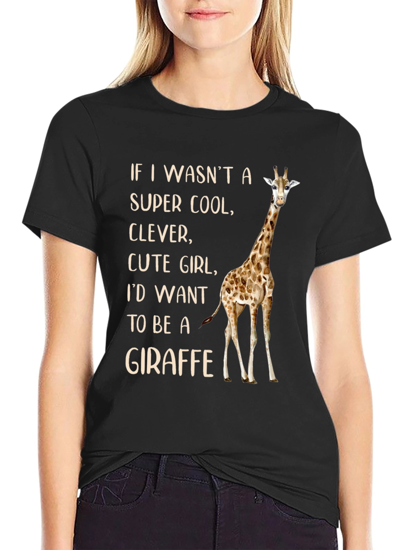 Super Cool Girl Giraffe Graphic Tee