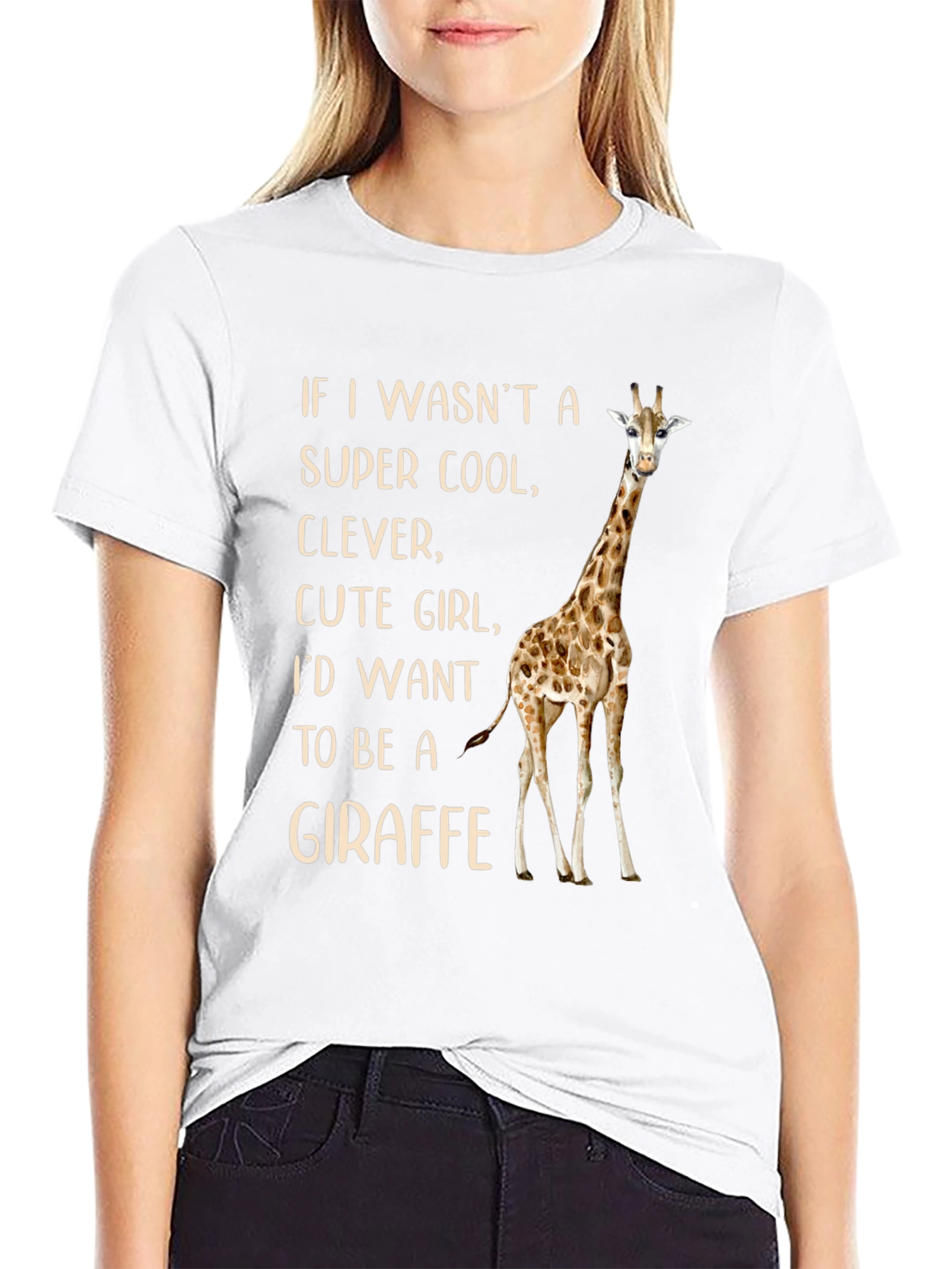 Super Cool Girl Giraffe Graphic Tee