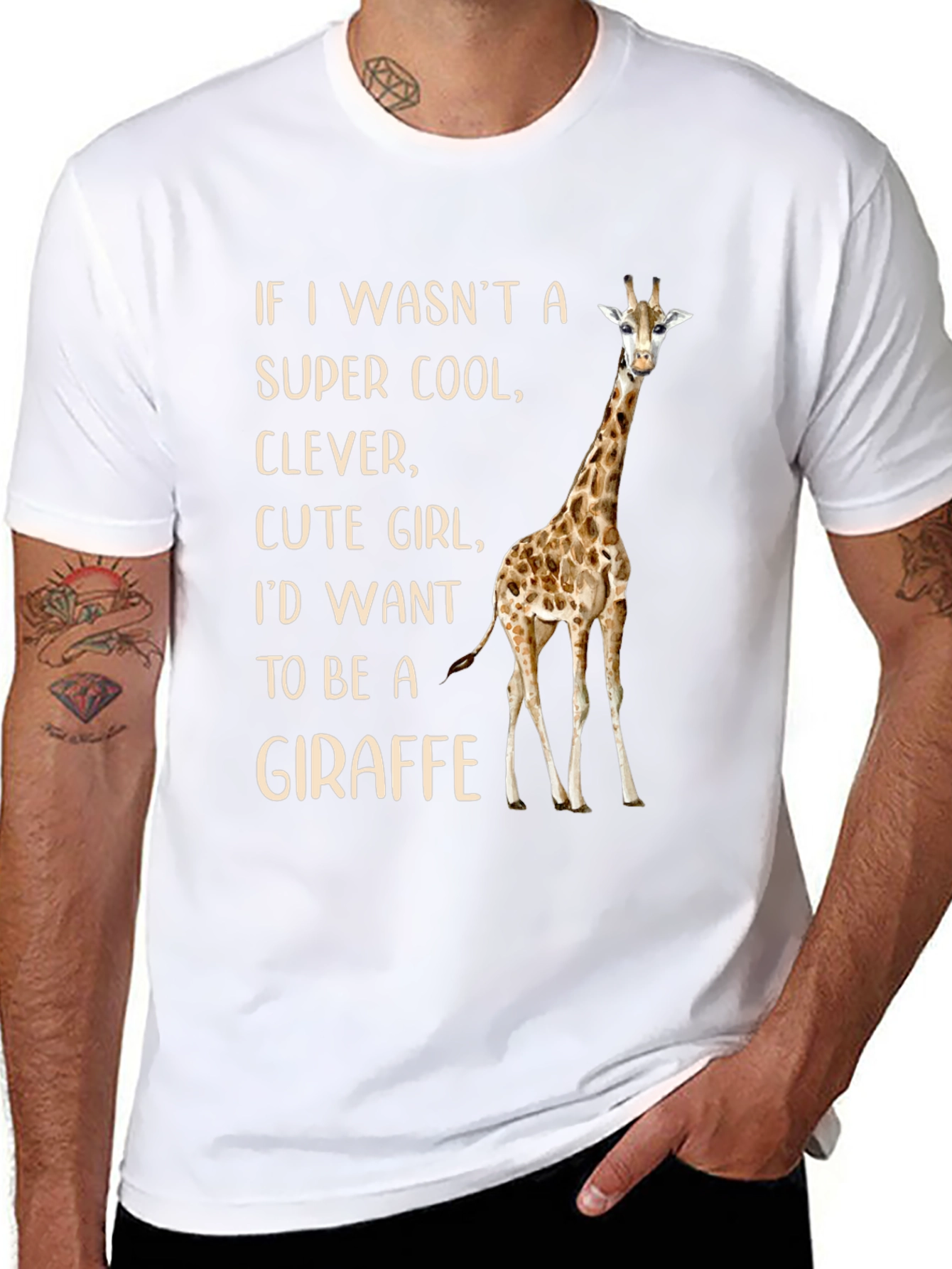 Super Cool Girl Giraffe Graphic Tee
