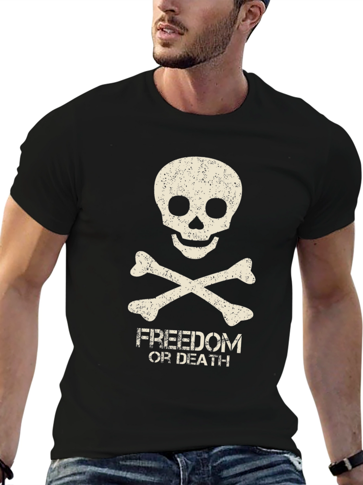 Freedom or Death Skull Graphic Tee