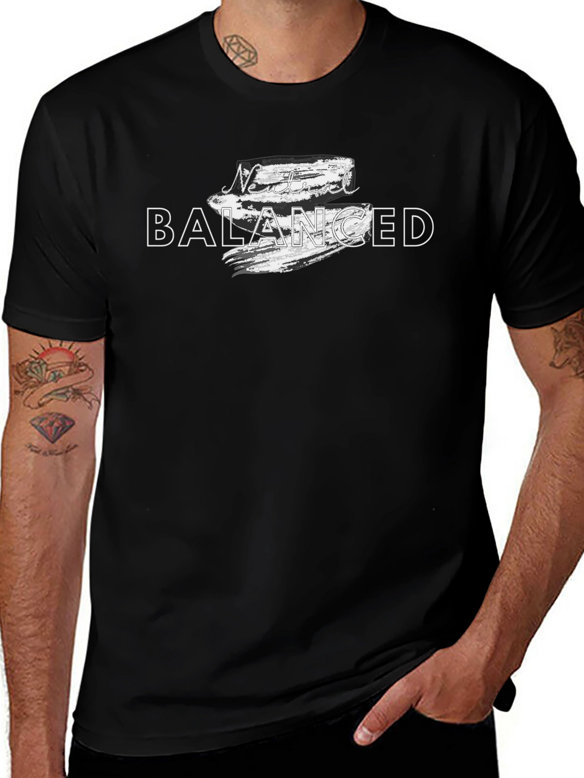 Never Balanced Graphic Tee - Mens Black T-Shirt