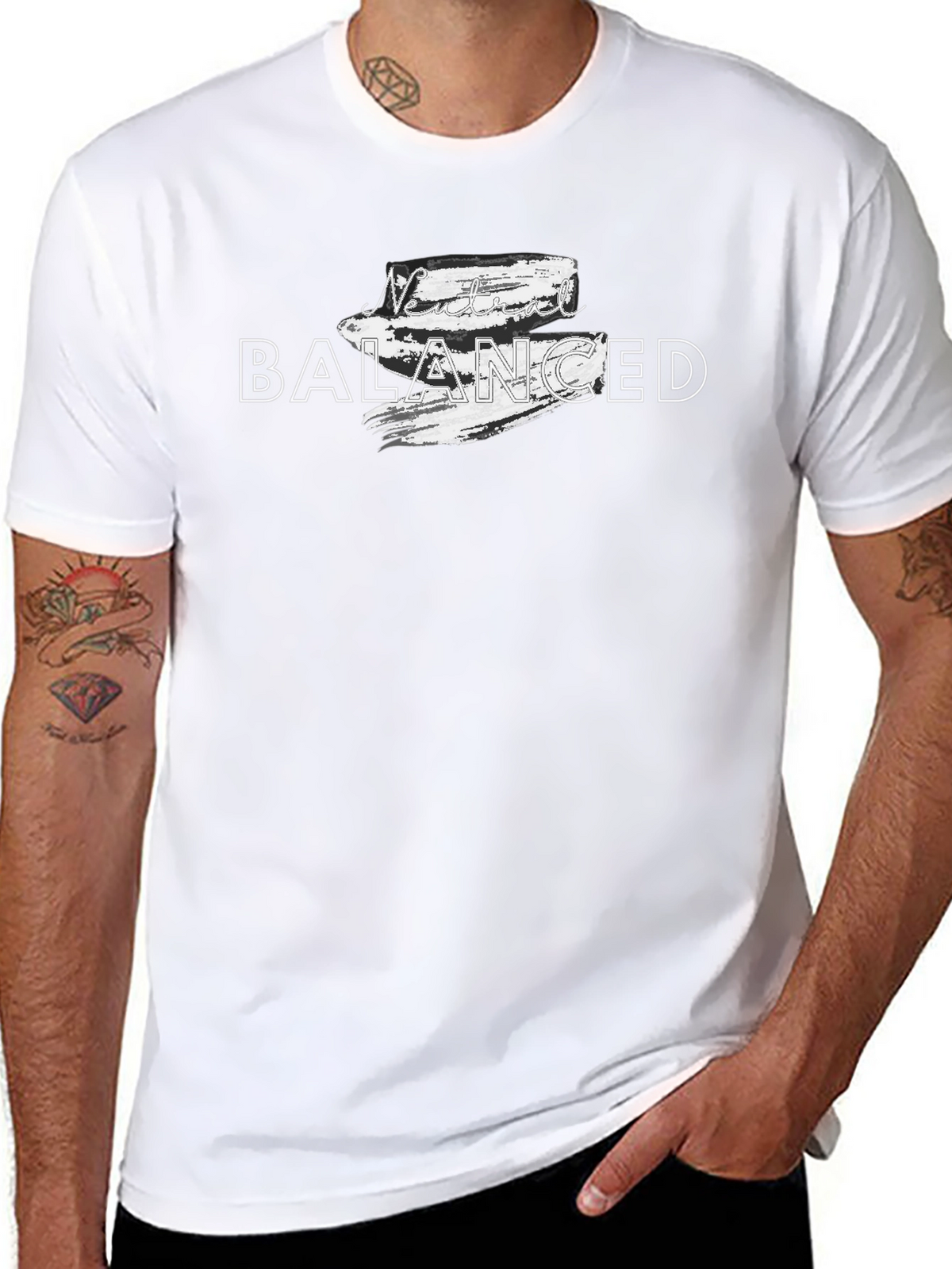 Never Balanced Graphic Tee - Mens Black T-Shirt